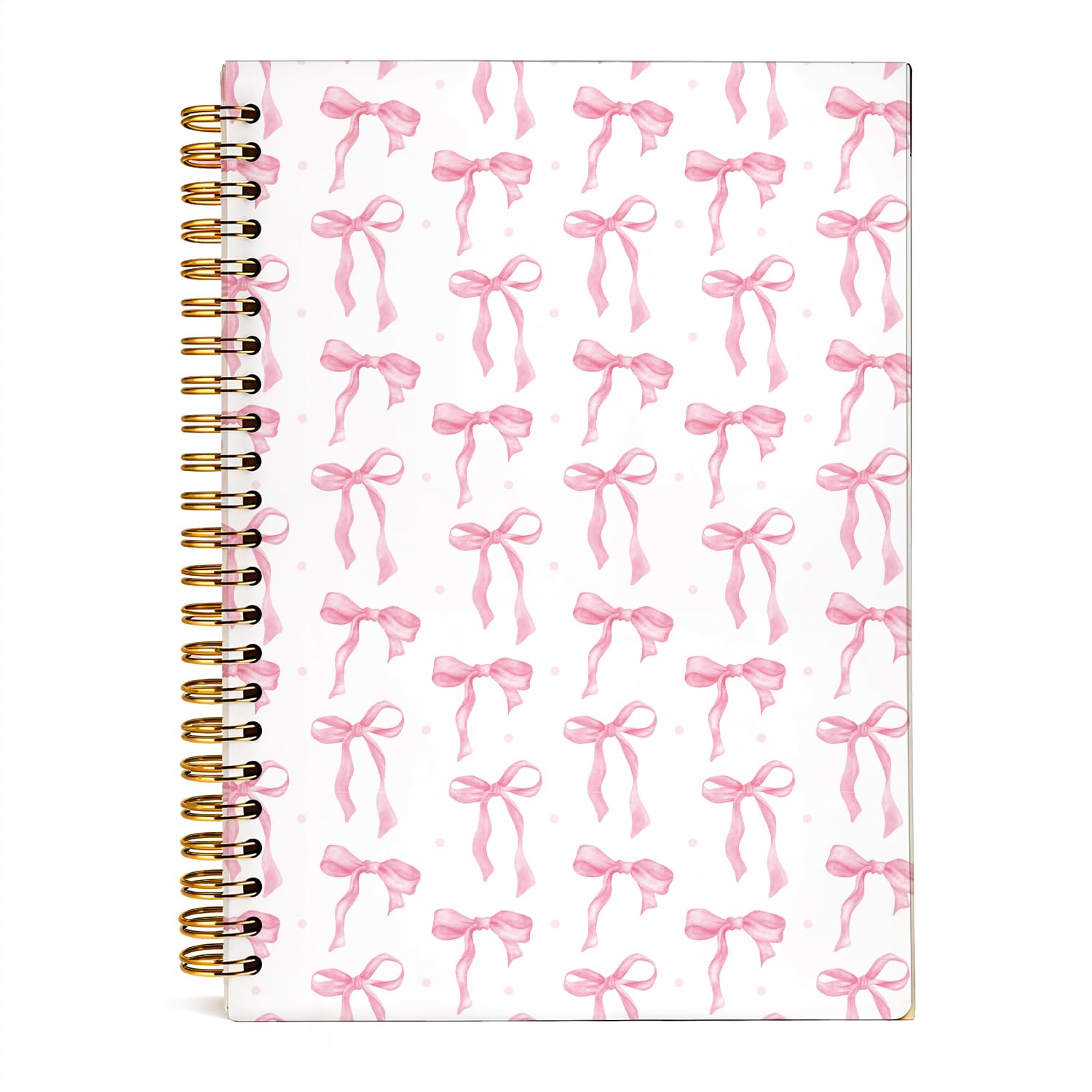 Coquette Pink Bow Spiral Notebook - 5.5x8.3 Inch Hardcover Journal for Women, Preppy Aesthetic Office Supplies, Girly Writing Notebook | Perfect for School, Work, Gift Giving & Daily Planning