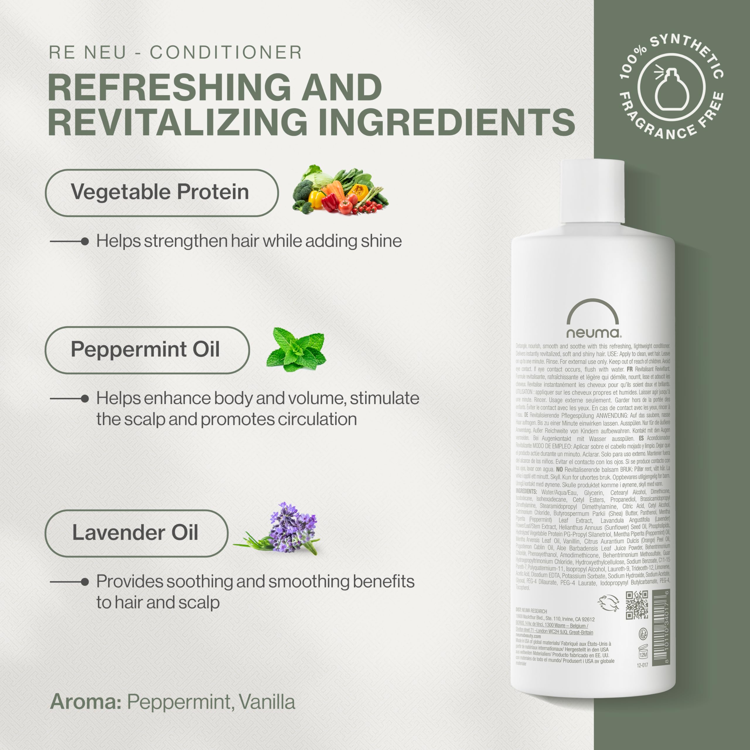 Neuma Re Neu Conditioner - Hydrating & Repairing Hair Treatment for Damaged Hair - Perfect for Dry, Frizzy, and Color-Treated Hair at Home or Salon Use