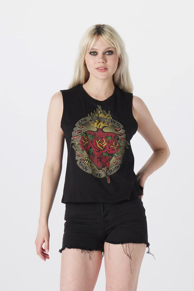 Metal Mulisha Sacred Crop Muscle Tank - Women's Workout & Gym Tank Top for Fitness & Yoga | Trendy Streetwear Fashion
