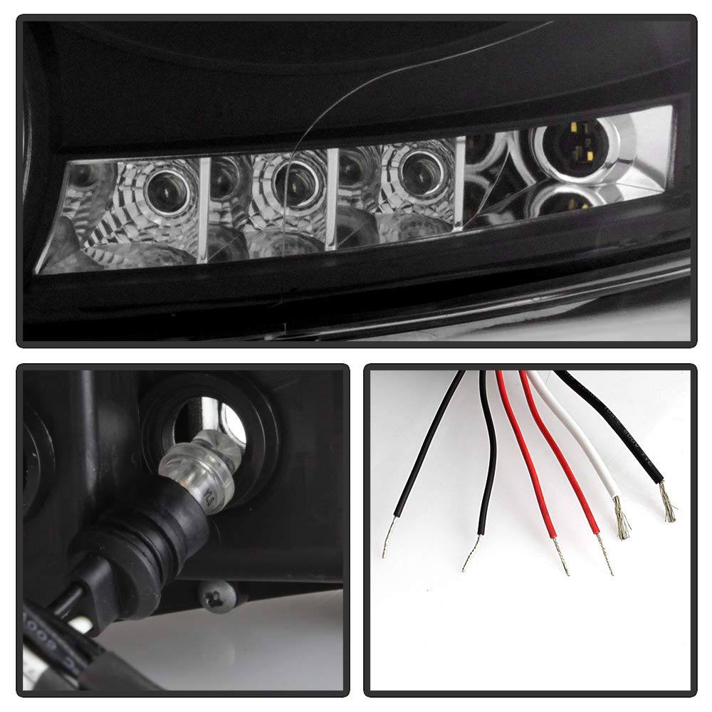 XTune LED Halo Headlights for Dodge Ram 1500 2006-2008 - Black/Clear Lens - High Performance Replacement Headlights for Night Driving & Off-Road Adventures