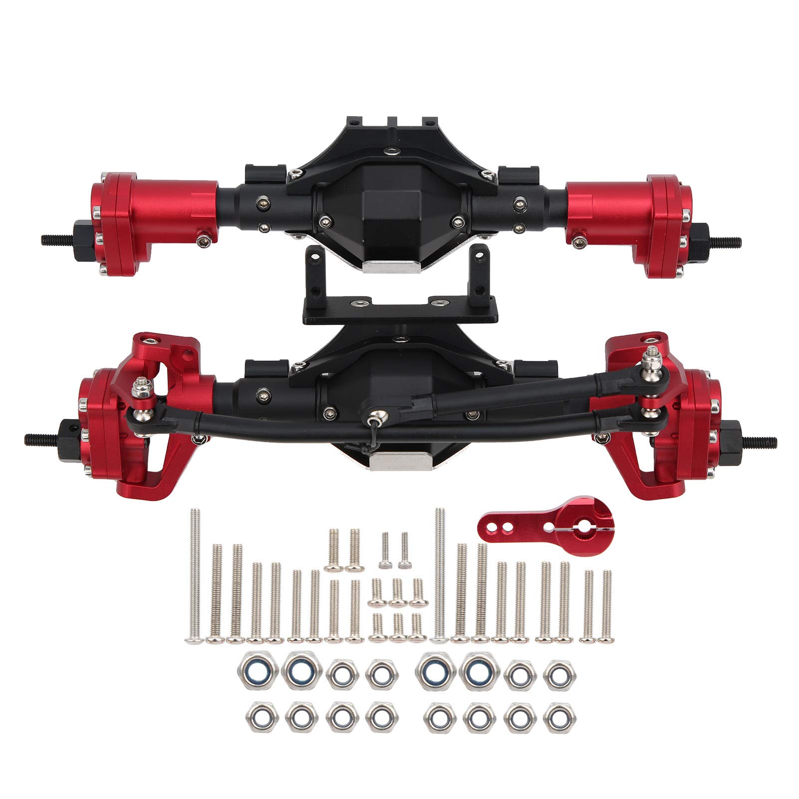 Upgraded RC Car Front & Rear Axle Set for SCX10 II 90046 90047 1/10 Scale Models - Enhanced Height & Width for Better Off-Road Performance - Perfect for RC Crawler Enthusiasts & Trail Adventures