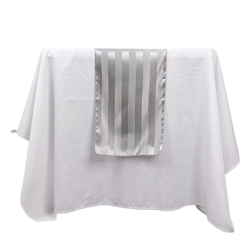 12x108 Inch Striped Satin Table Runner for Weddings - Elegant Dining Decor for Banquets, Parties & Special Events