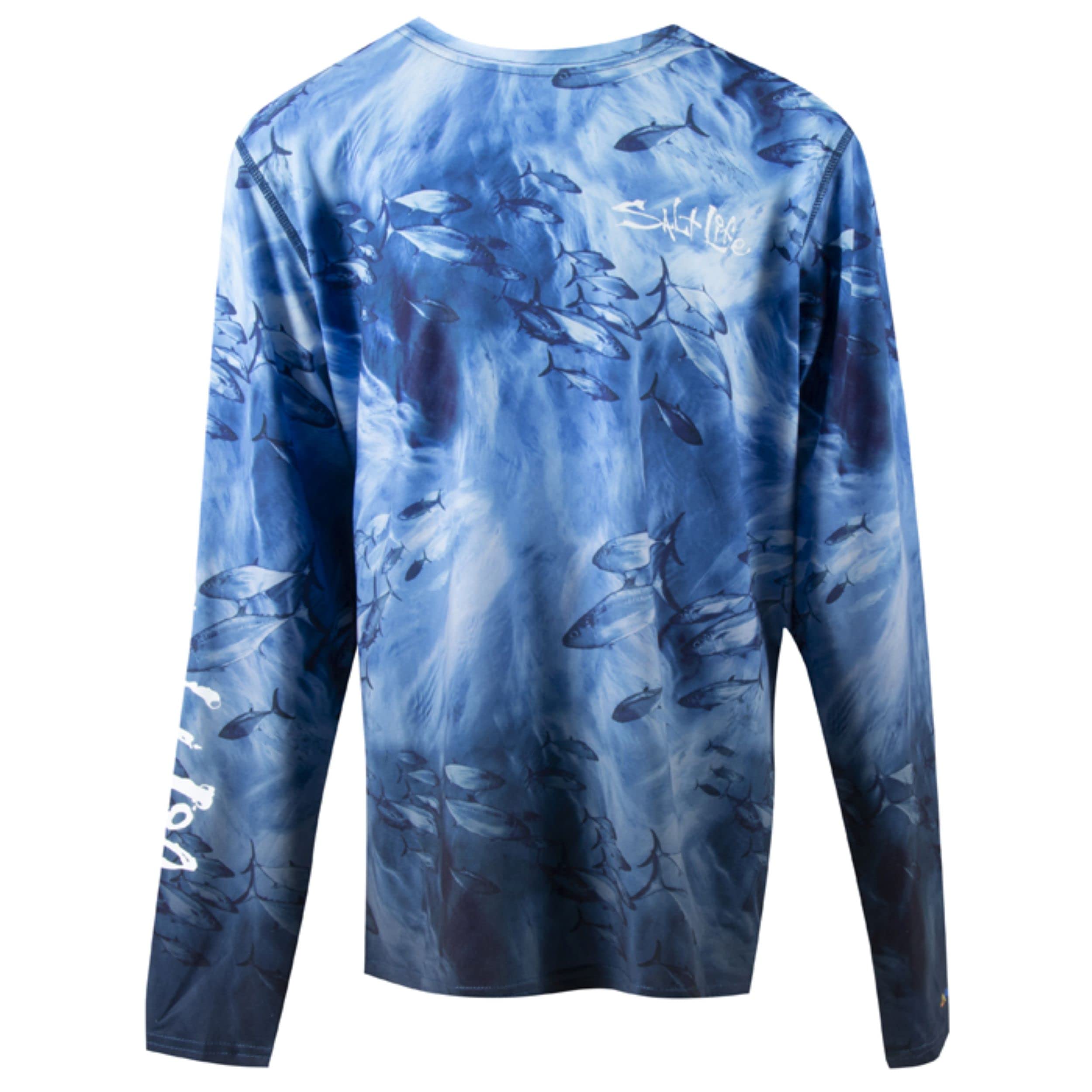Salt Life Boys Tuna Tactics Long Sleeve Performance T-Shirt - Moisture Wicking Fishing Shirt for Kids - Perfect for Outdoor Adventures & Water Sports