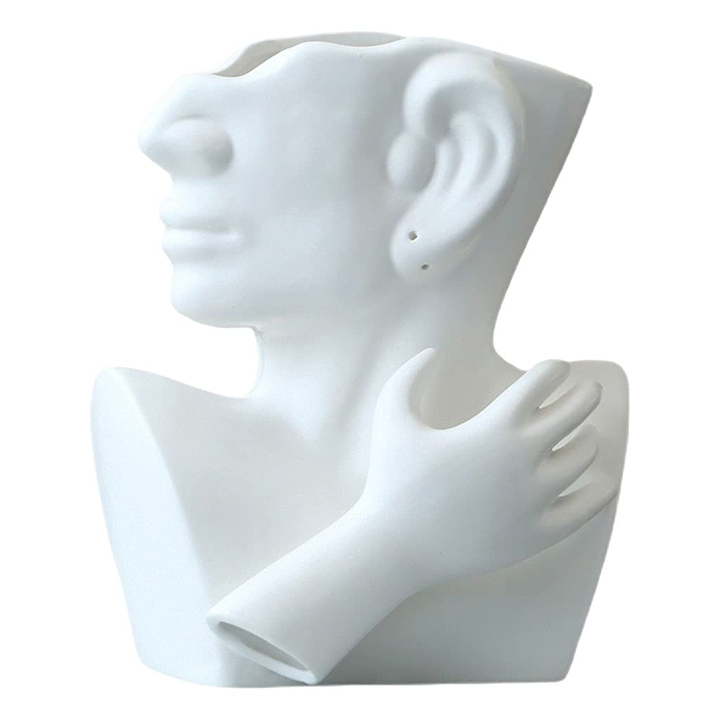 Bddalpke Human Head Vase - Unique Flower Pot for Succulents, Plants & Bonsai - Indoor/Outdoor Decorative Planter for Home, Office & Garden Decor