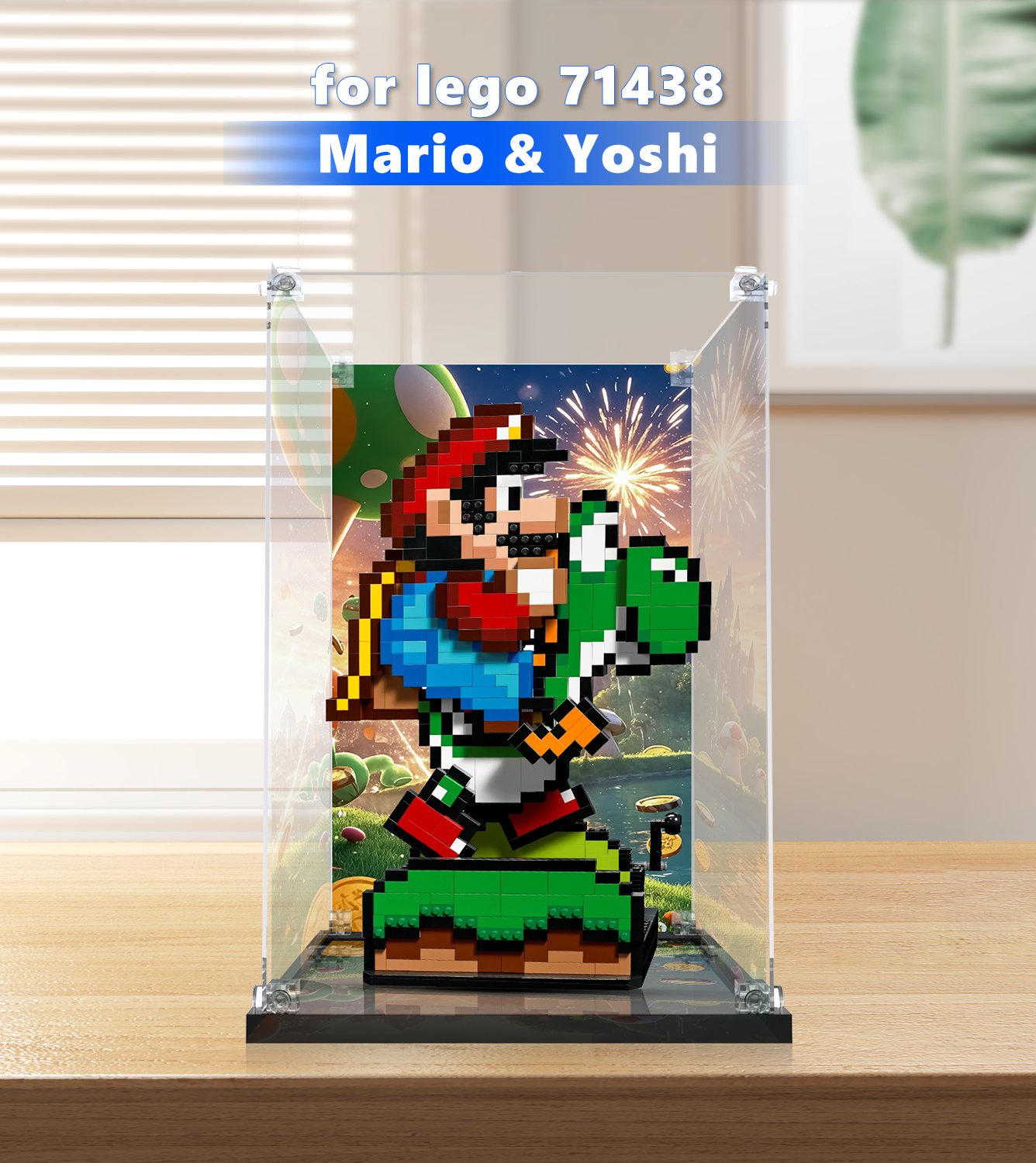 LEGO Super Mario World™: Mario & Yoshi 71438 Display Case - Protective Showcase for LEGO Building Blocks - Perfect for Collectors & Home Decor