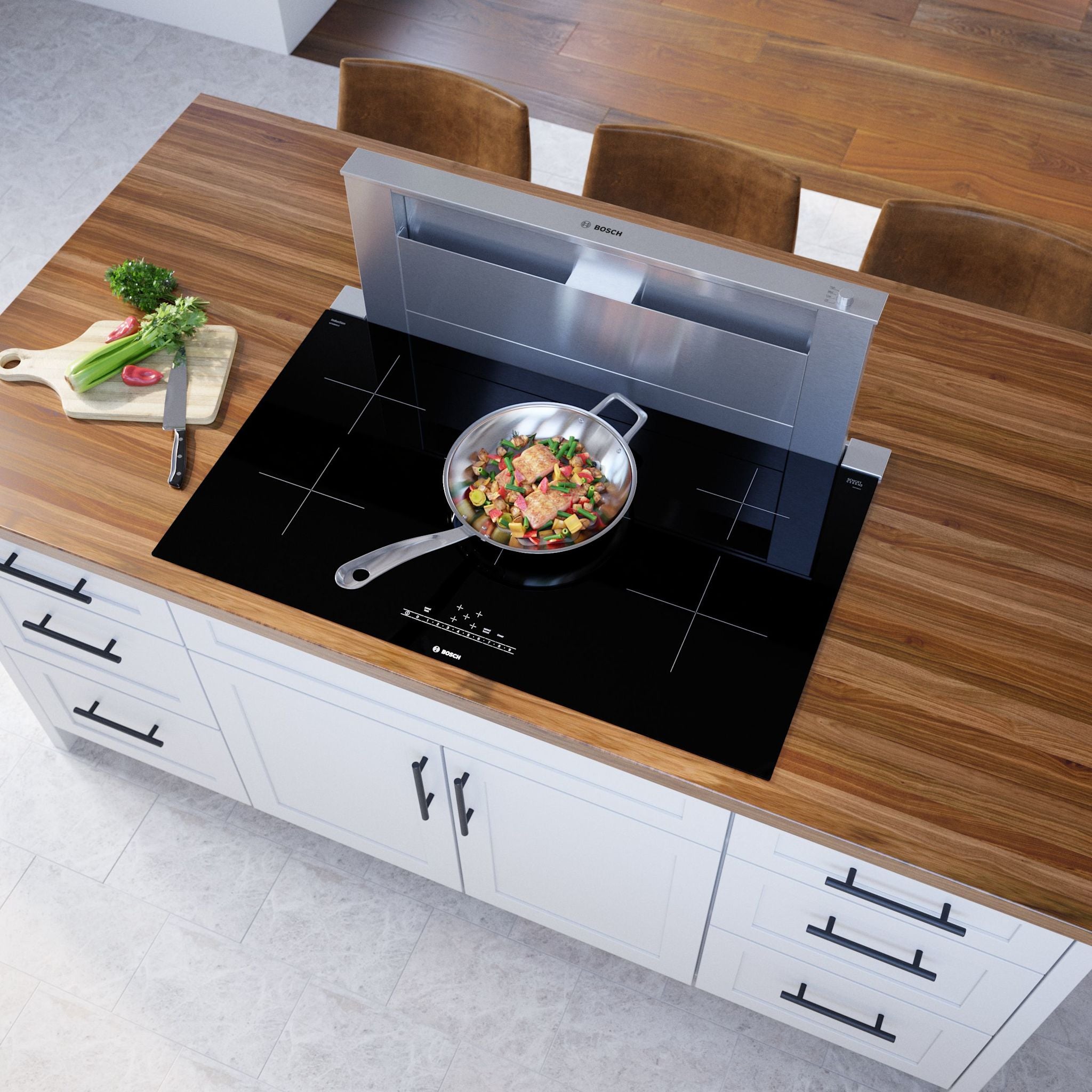 Bosch 36-Inch Induction Cooktop NIT5660UC - Black Stainless Steel | Fast Heating, Energy Efficient | Perfect for Modern Kitchens & Professional Cooking