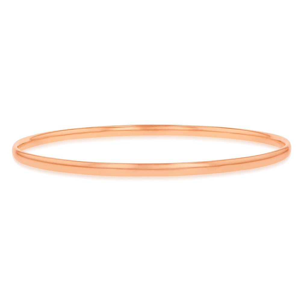 9ct Rose Gold Silver Filled Lightweight 3mm x 65mm Adjustable Bangle Bracelet for Women - Perfect for Everyday Wear, Gifts & Special Occasions