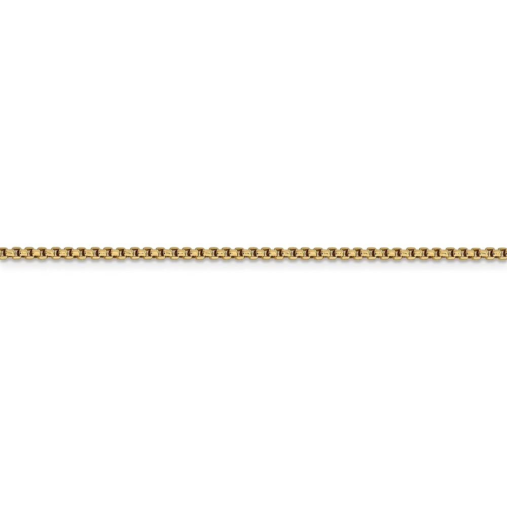 14K Yellow Gold 1.75mm Semi-Solid Round Box Chain Necklace - Dainty Fine Jewelry for Women - Perfect for Everyday Wear, Layering & Gift Giving