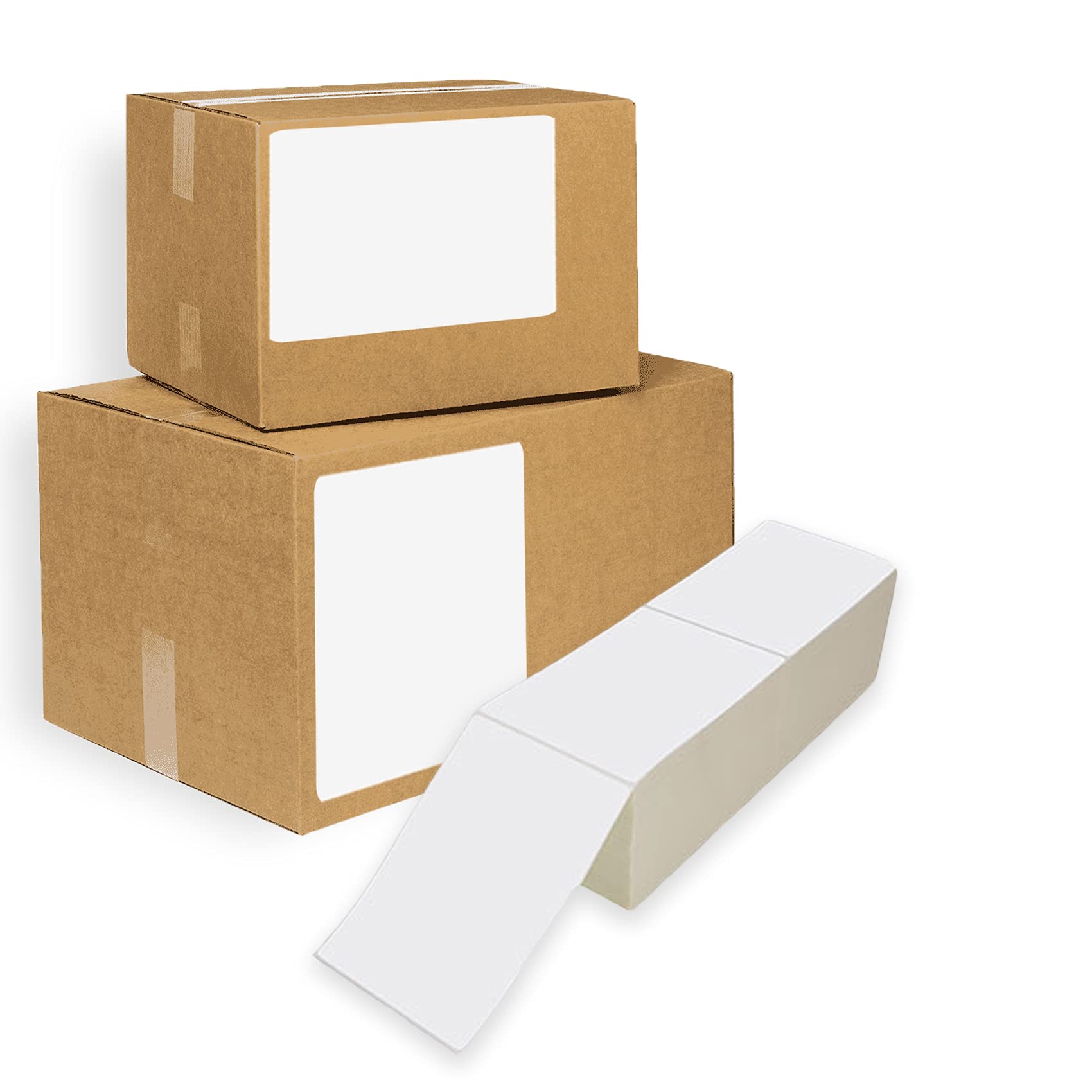 AMZ White Direct Thermal Label Paper, 4 x 6 Inches - 4000 Pack Thermal Shipping Labels for Printing - Self-Adhesive Thermal Printer Labels - Temperature-Resistant Barcode Labels for Shipping, Packaging & Inventory Management