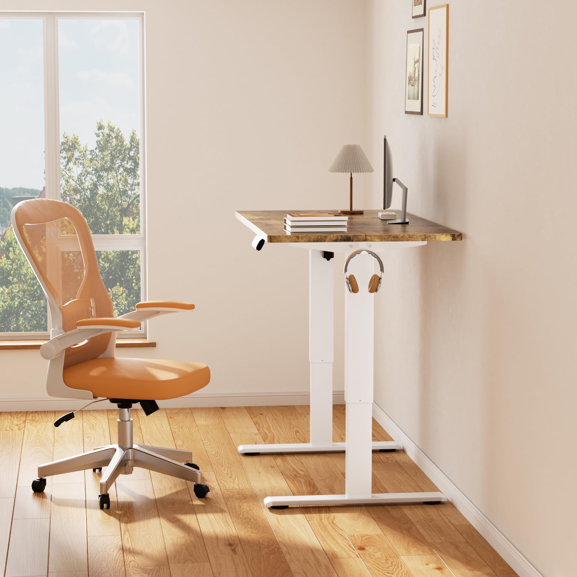 Electric Standing Desk Frame - Adjustable Height Desk Legs with Memory Controller, Up to 47.2