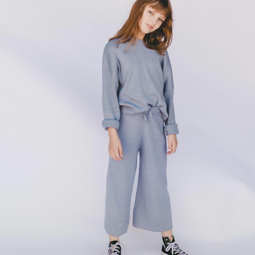 Alex Mini Knit Set for Women - Denim Blue Outfit | Casual Wear, Loungewear & Street Style Fashion
