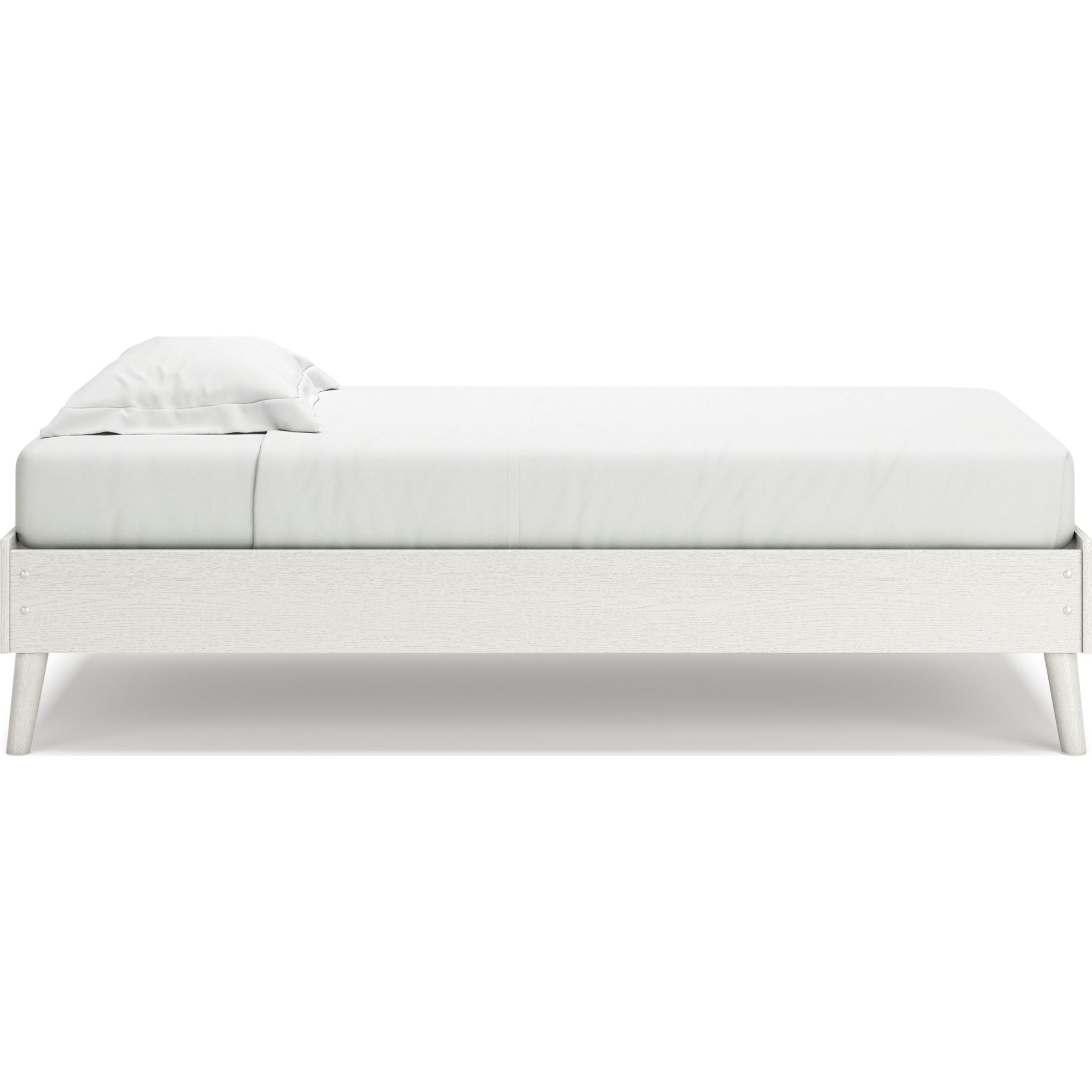 Aprilyn Twin Platform Bed Frame - White Wooden Modern Minimalist Design for Kids, Teens & Adults - Perfect for Bedrooms, Dorms & Guest Rooms