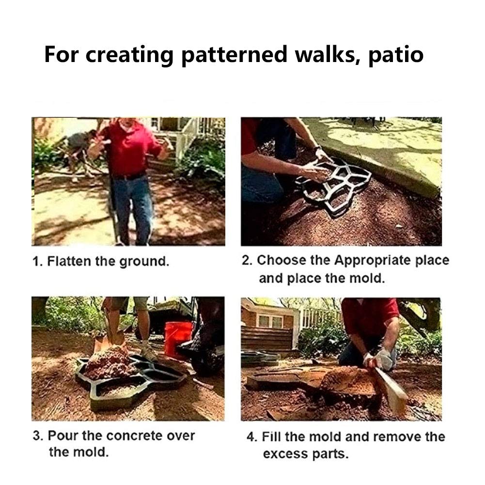 DIY Round Walk Brick Concrete Paver - Garden Path Maker Stepping Stone for Patio, Yard & Outdoor Walkways | Create Beautiful Garden Paths, Driveways & Landscape Designs