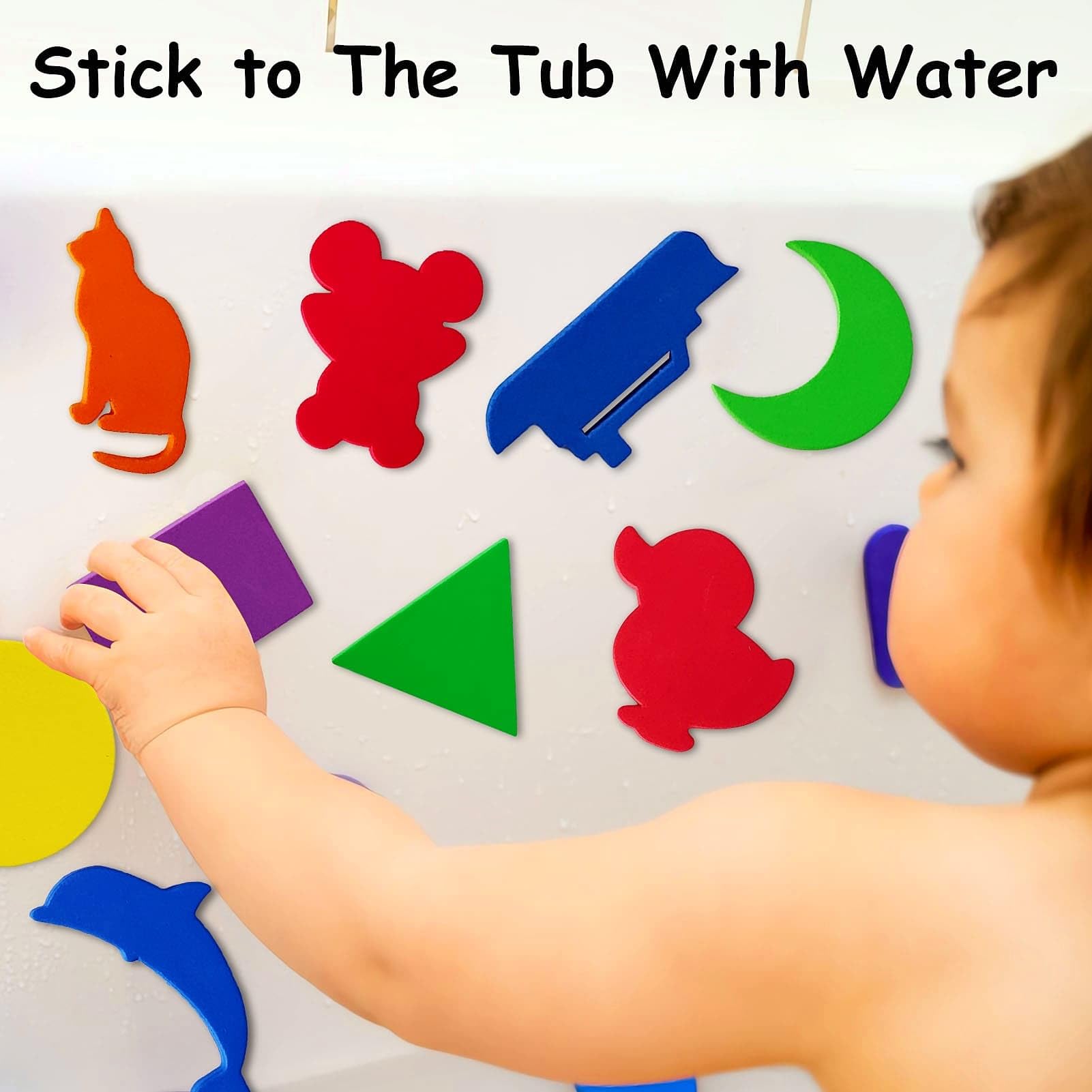 Non-Toxic Foam Bath Toys for Toddlers 1-3 Years - Safe Bathtub Toys with Storage Bag, Mold-Free Baby Bath Toys for 6-24 Months, Fun Learning Shower Toys for Boys & Girls Ages 1-5 - Perfect for Sensory Play, Bath Time Fun & Birthday Gifts