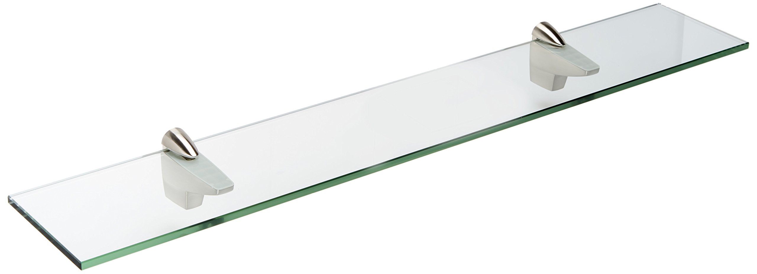 Spancraft Glass Falcon Glass Shelf - Brushed Steel, 8 x 42 Inches - Perfect for Bathroom, Kitchen, or Living Room Storage and Display