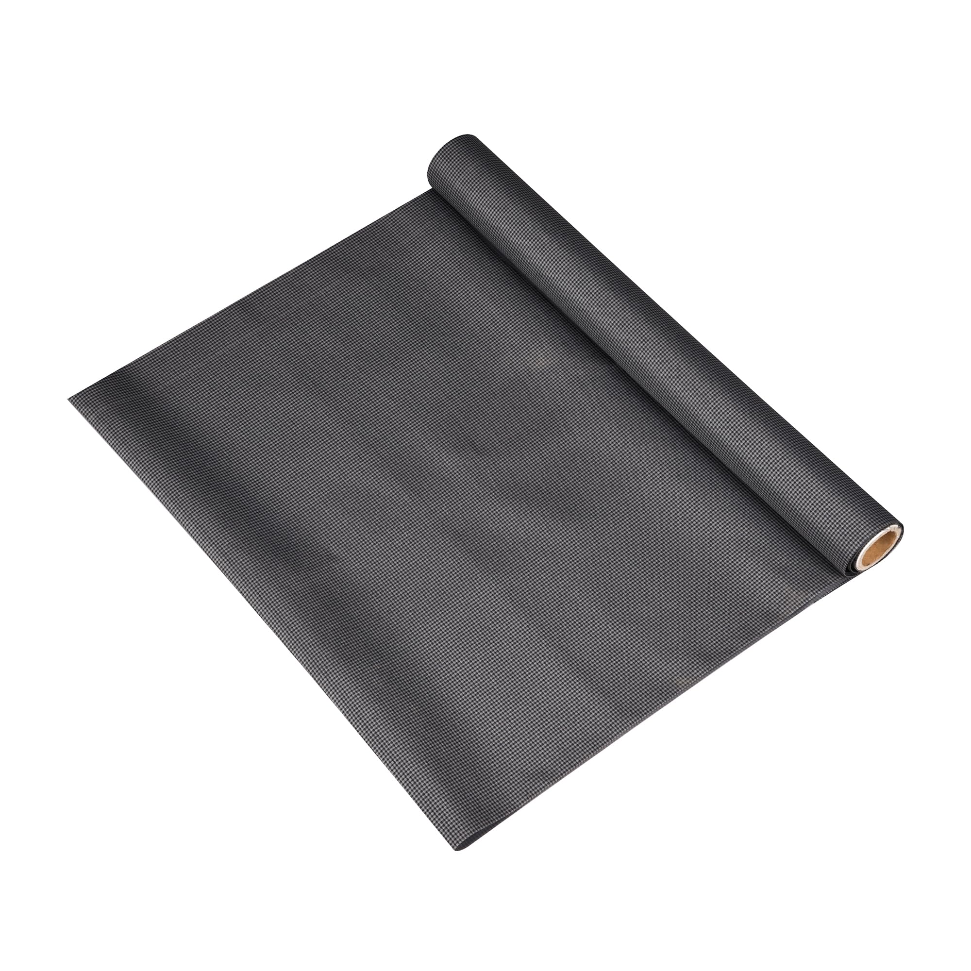 Kuber Industries Non-Slip Waterproof Shelf Liner Roll - 1.5 Meter Kitchen Cabinet Organizer for Wardrobe, Cupboard & Drawers | Durable Shelf Mat with Mini Check Pattern in Grey | Perfect for Kitchen Storage, Bathroom Shelves & Closet Organization
