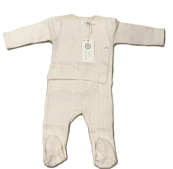 Latte Baby Pointelle Wrap Onesie - Soft & Cozy Newborn Bodysuit (3M, 6M) - Perfect for Sleeping, Snuggling & Photo Shoots