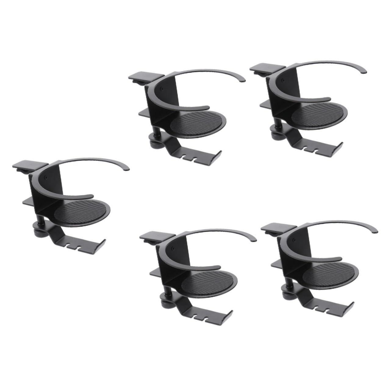 HEMOTON 5-Pack Headphone Stand with Drink Holder - 2-in-1 Desk Hook Organizer for Computer Headsets & Gaming Accessories | Perfect for Office, Gaming Setup & Home Workspace