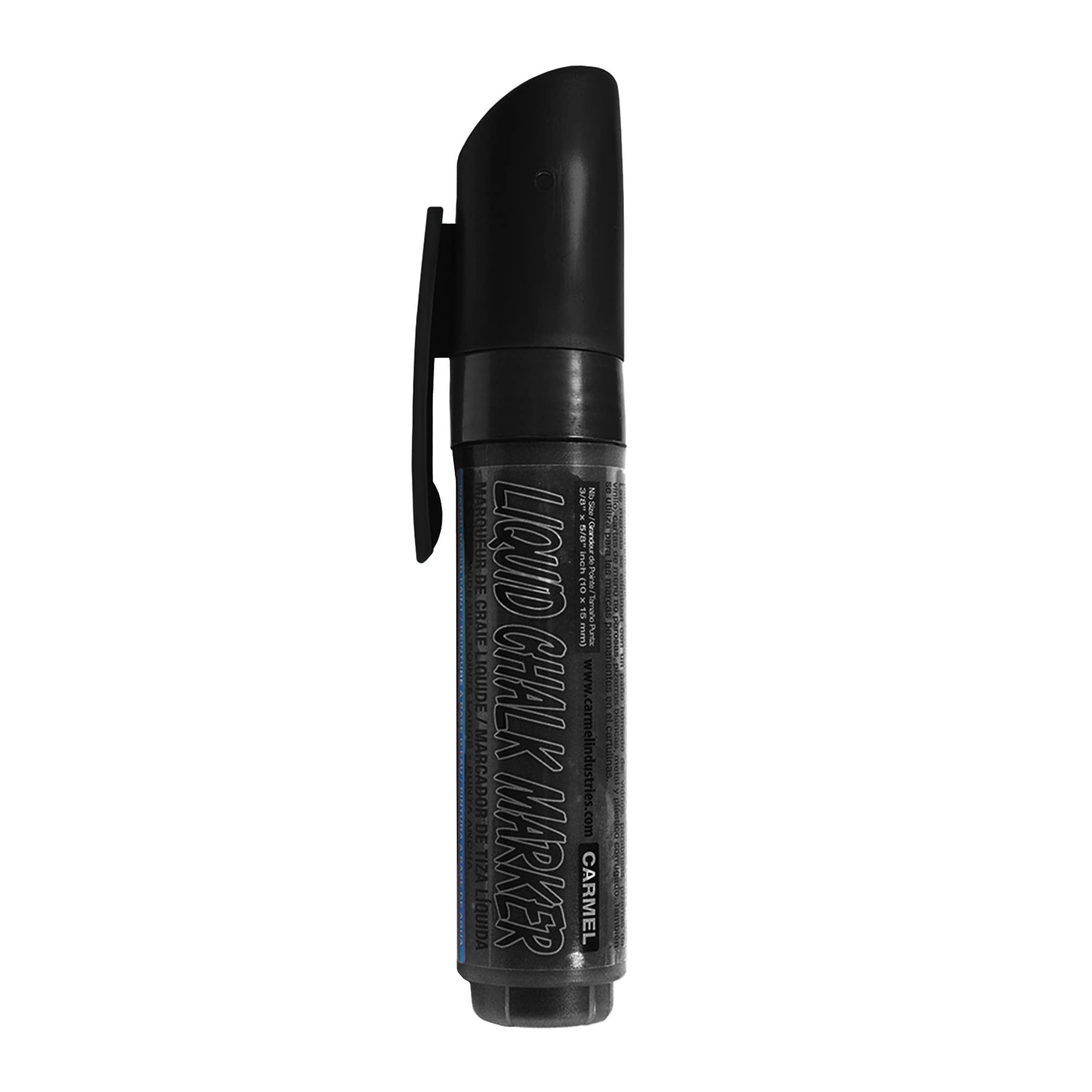 Carmel Liquid Chalk Marker - Black Wide Tip Chalk Pen for Whiteboards, Glass, Windows, Signs - Ideal for Restaurants, Cafes, Classrooms & Retail Stores