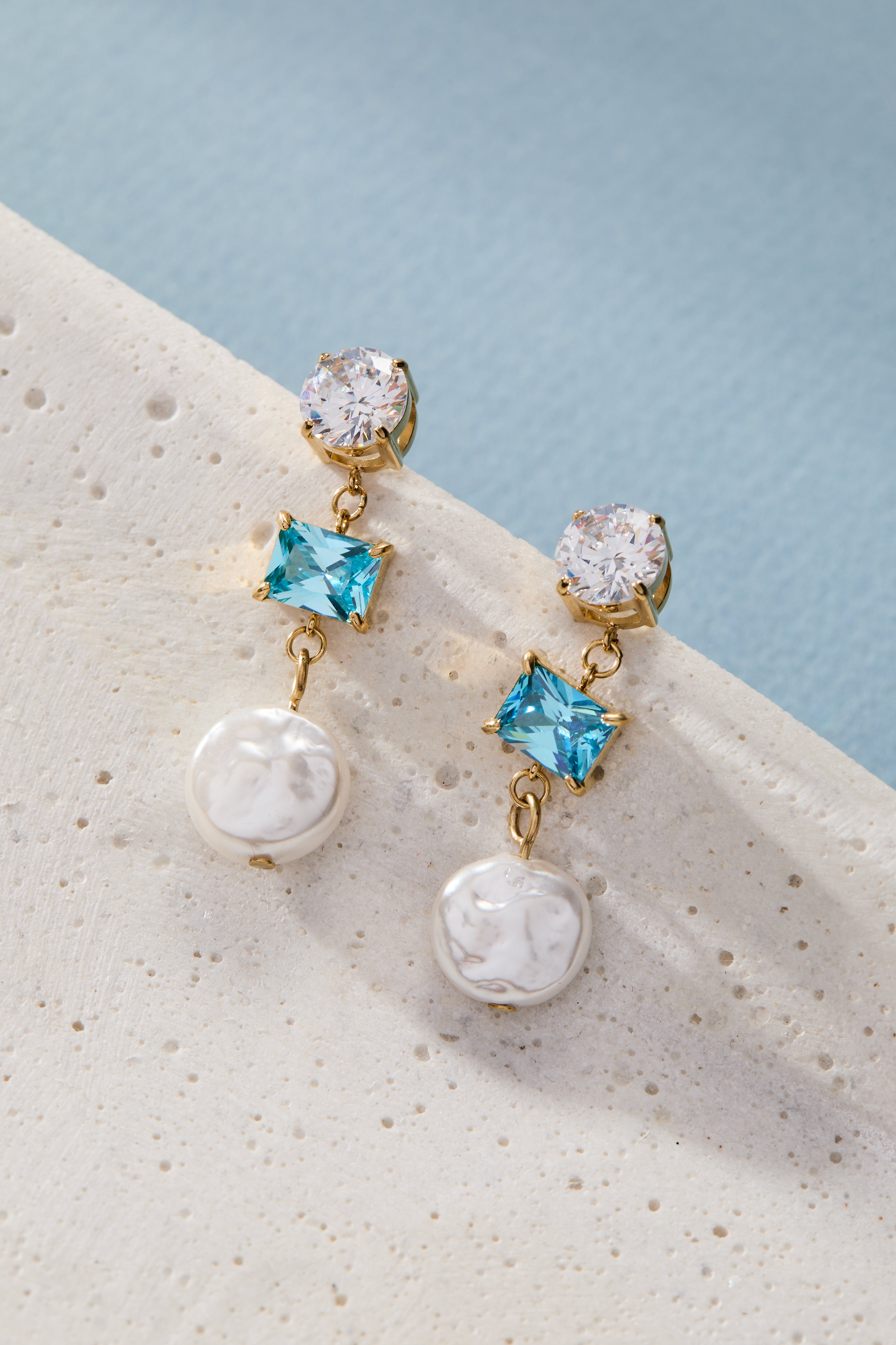 Elegant Coin Pearl Triple Drop Earrings for Women - Handmade Vintage Dangle Jewelry - Perfect for Weddings, Parties & Special Occasions