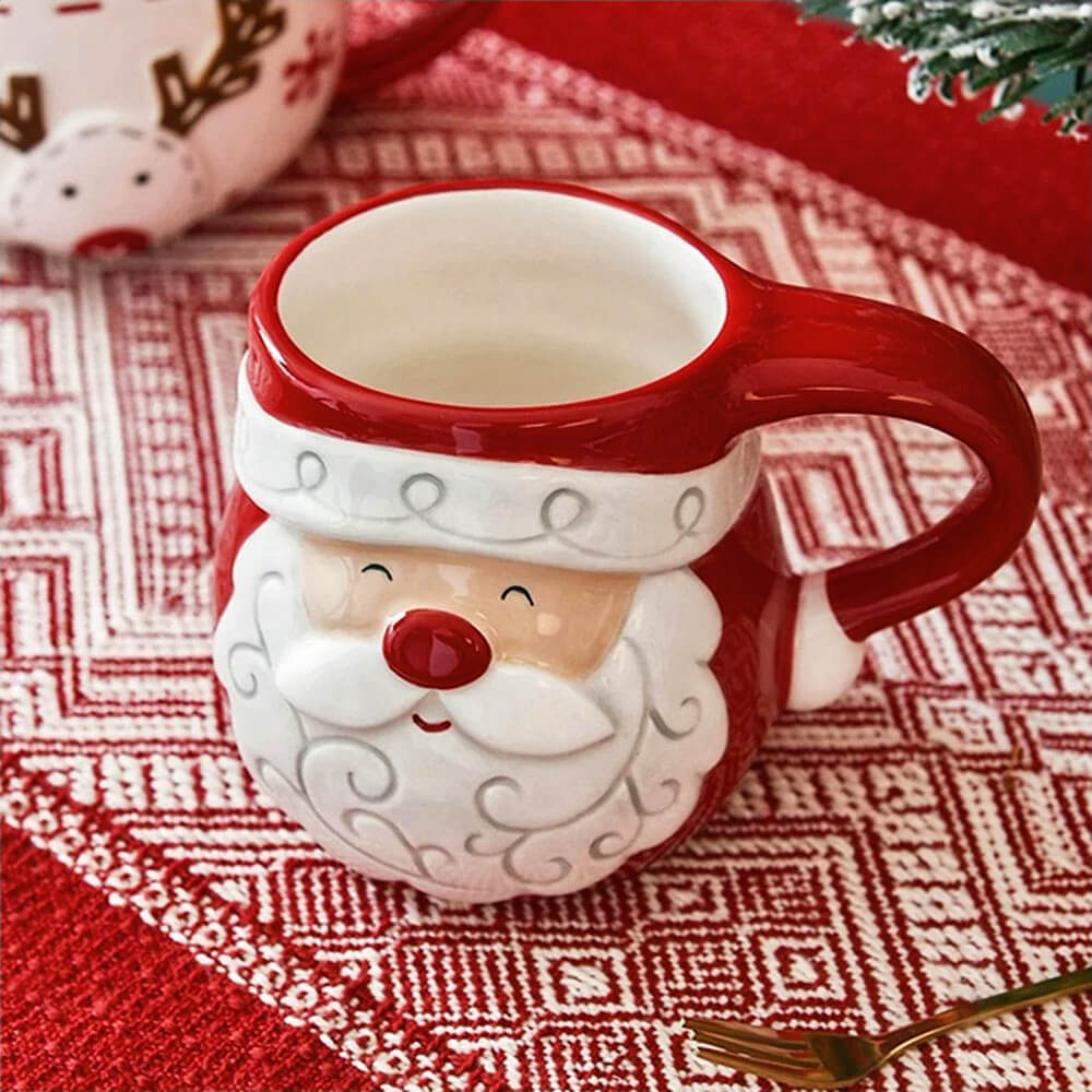 Santa Claus Christmas Mug - Festive Ceramic Coffee Cup for Holiday Cheer - Perfect for Hot Cocoa, Tea & Gifts