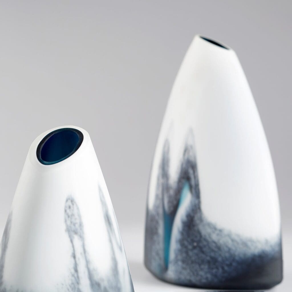 Cyan Design 11080 Mystic Falls Vase - Large Blue and White Ceramic Vase for Home Decor, Wedding Centerpiece, or Gift Idea