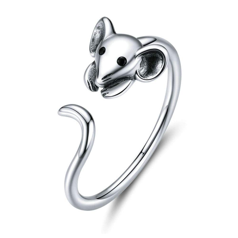 925 Sterling Silver Adjustable Ring for Women - Elegant Fashion Mouse & Zodiac Rat Design, Perfect Gift for Girlfriend, Birthday, Christmas & New Year | Great for Everyday Wear, Parties & Special Occasions