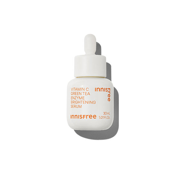 Innisfree Vitamin C Green Tea Enzyme Brightening Serum - Korean Skincare for Glowing Face, Dark Spot Treatment & Hydration - Perfect for Morning & Night Routine, Travel & Sensitive Skin Care