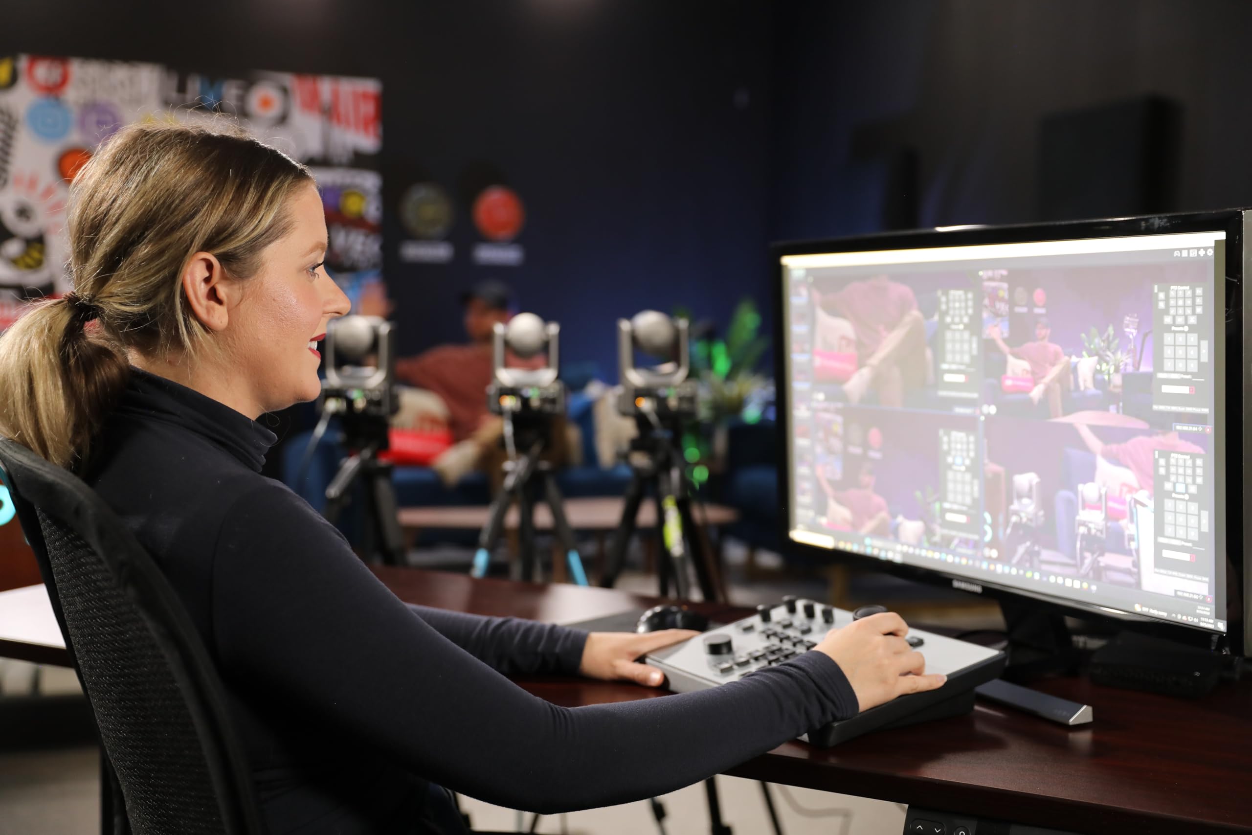 PTZOptics Producer SE Bundle: 3x 20X HD 1080p PTZ Cameras with Auto Tracking, IP/Serial Joystick Controller & CMP - Perfect for Live Streaming, Video Conferencing, and Broadcast Studios