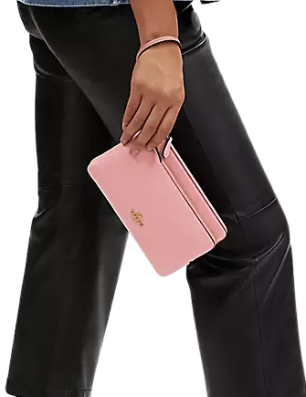 Coach Double Zip Wallet for Women | Genuine Leather Crossbody Wallet with RFID Protection | Perfect for Travel, Shopping & Everyday Use
