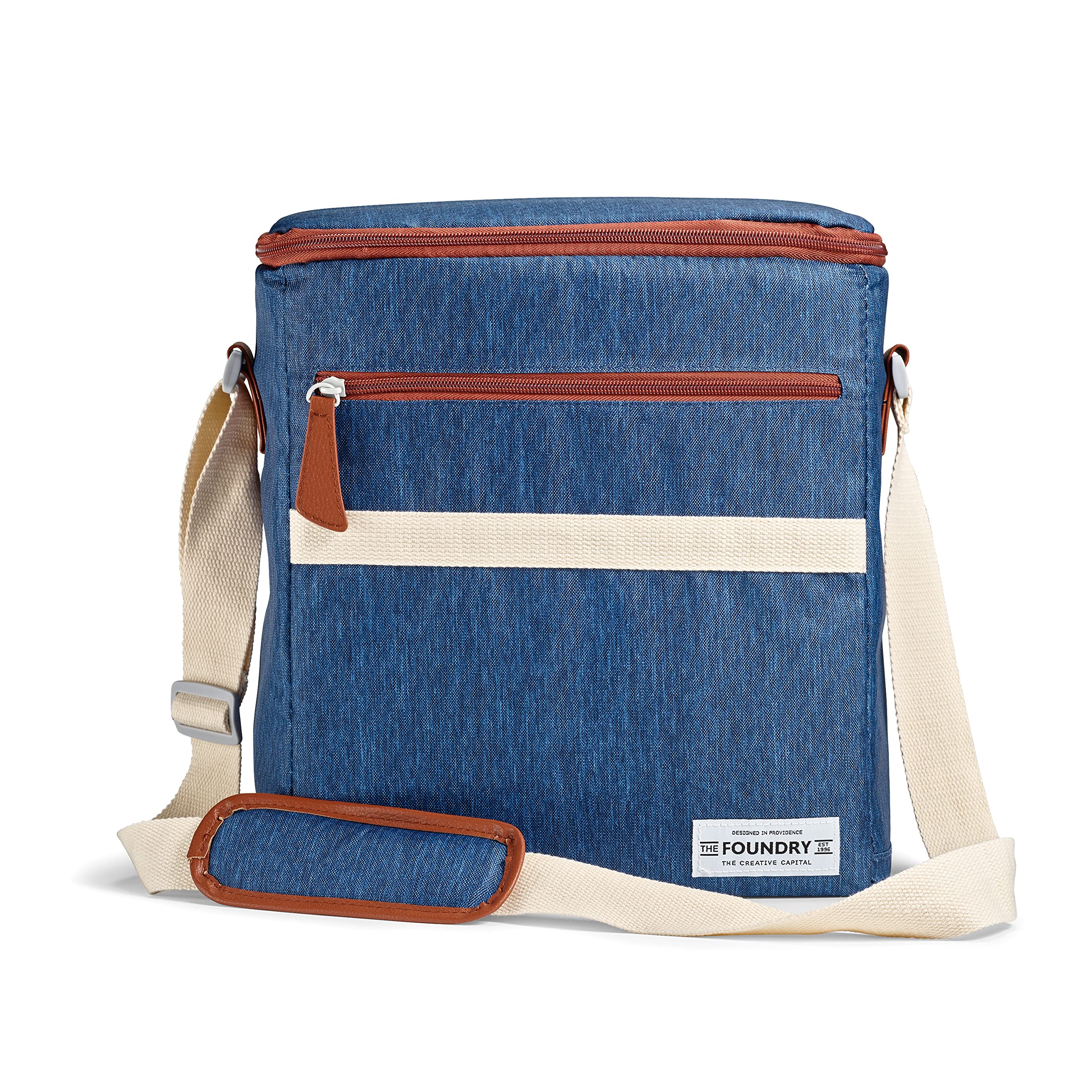 Fit & Fresh Foundry Soft Cooler Bag - Insulated Leak Proof 12 Can Cooler for Men & Women | Portable Travel, Beach & Picnic Cooler with Removable Hard Liner | Stain Resistant | Perfect for Camping, Tailgating & Outdoor Activities