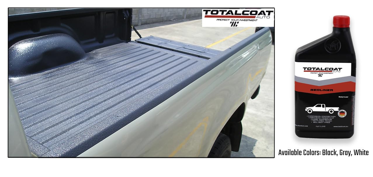 **White Roll On Bedliner - Durable Truck Bed Coating Protects Against Rust, Corrosion, Dents & Scratches | Easy DIY Application for Trucks, Cargo Vans & Box Trucks (4 Quarts, Roller & Tape Kit Included) | Ideal for Hauling, Construction & Outdoor Work**
