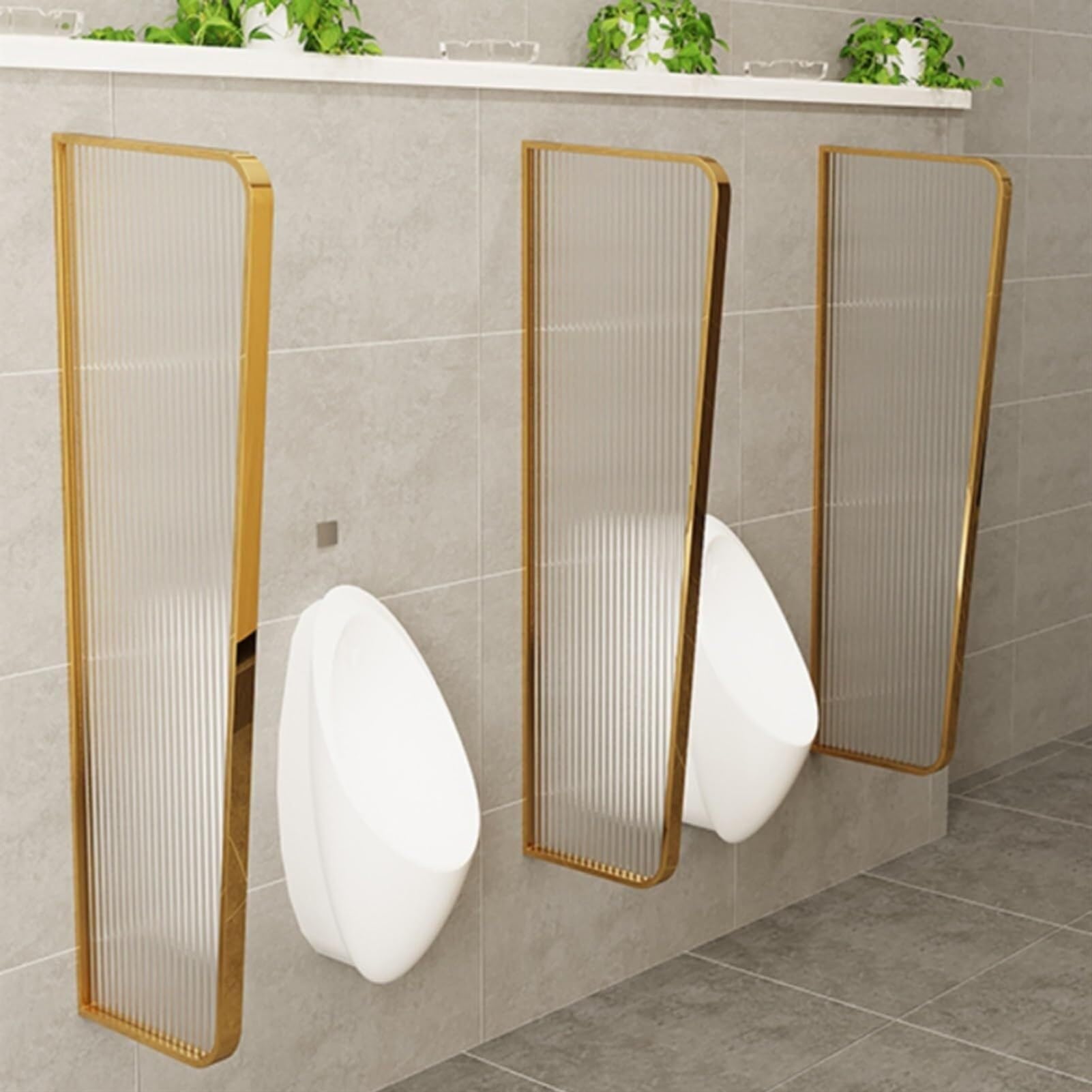 Stainless Steel Urinal Privacy Screen Panel - Gold Toilet Partition Divider for Men's Restroom | Durable & Hygienic Bathroom Divider for Hotels, Bars & Public Restrooms (1PC)