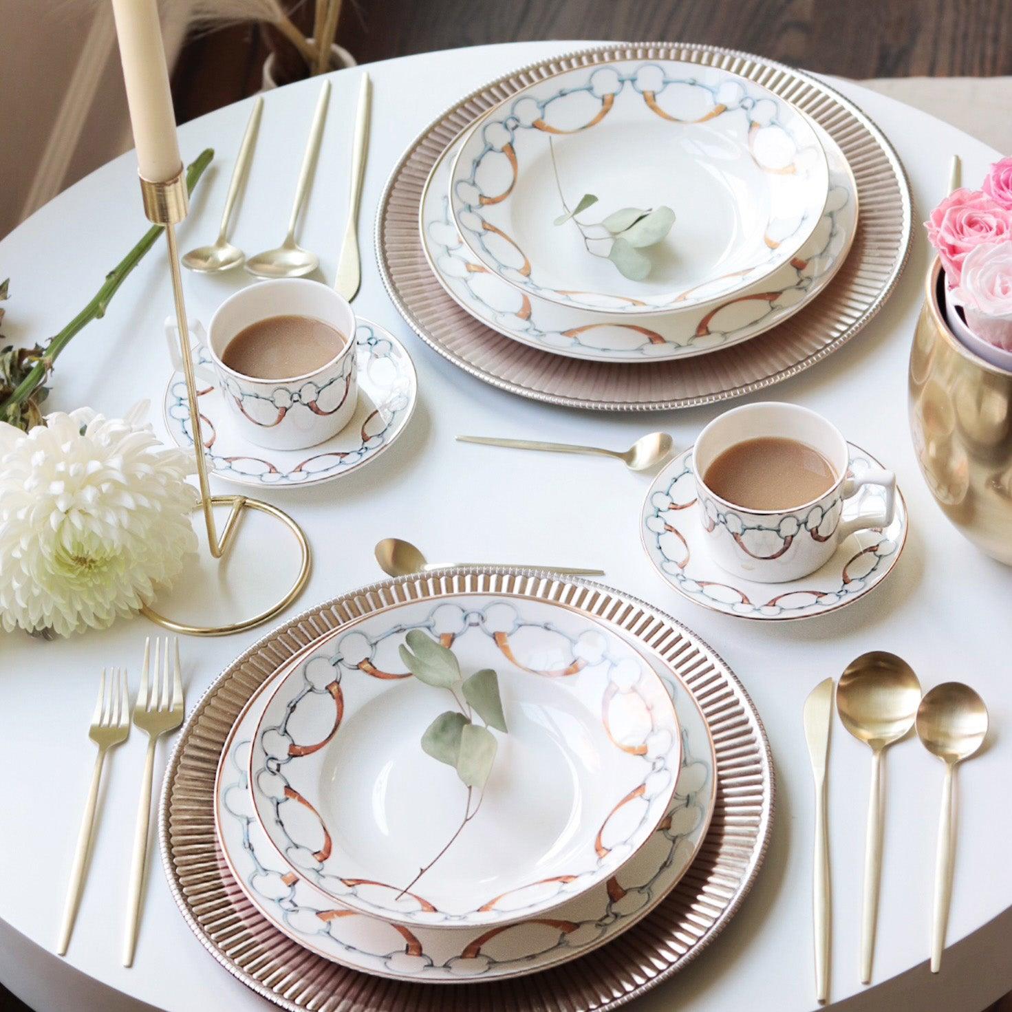 Premium Bone China Snaffle Bit Dinnerware Set - Elegant Horse-Themed Tableware for Fine Dining & Special Occasions