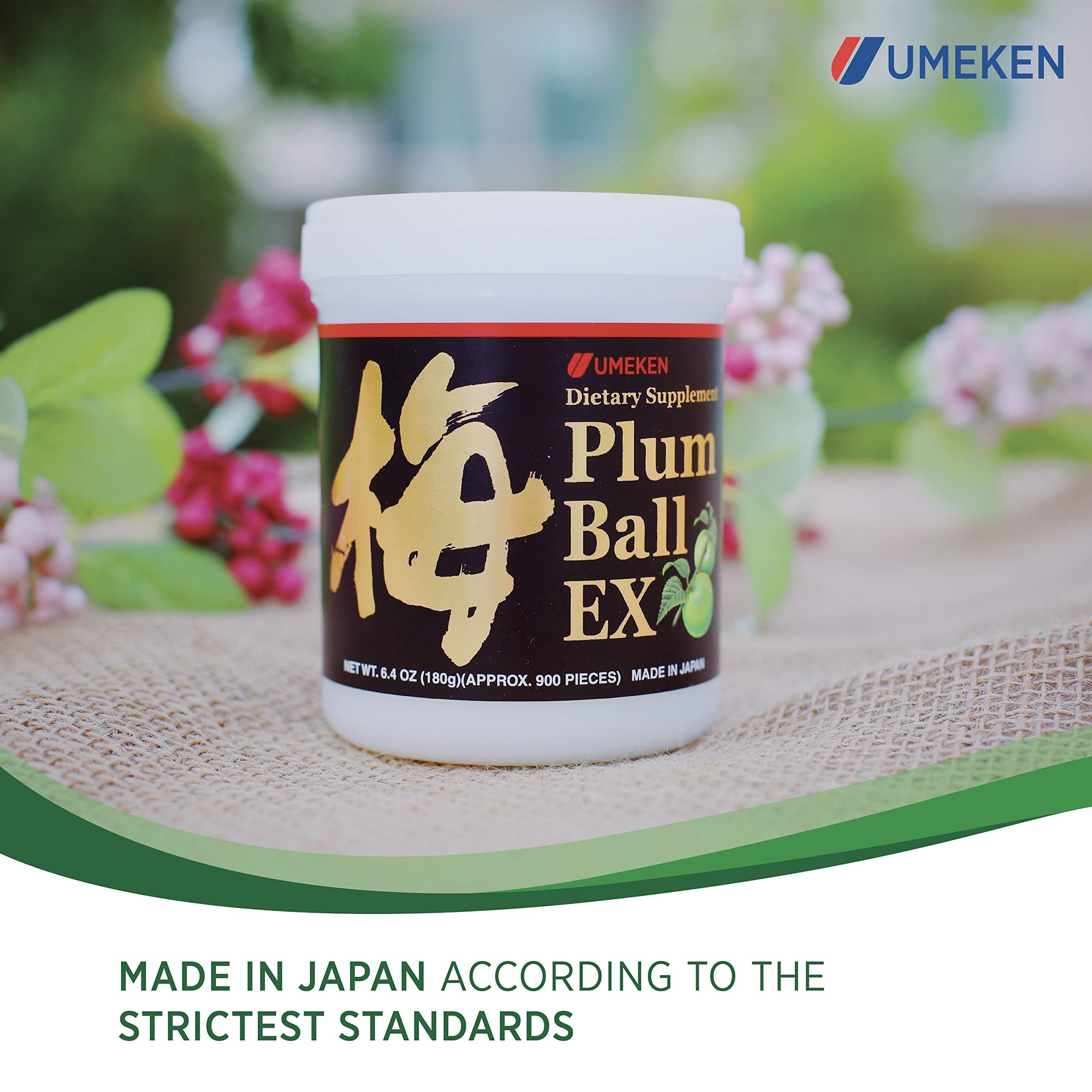 Umeken Plum Ball EX - Premium Japanese Green Plum Extract Supplement with Antioxidants, Citric Acid & Mumefural (6.4oz/180g, 3 Month Supply) - Immune Support & Energy Boost for Daily Wellness, Workout Recovery & Healthy Lifestyle