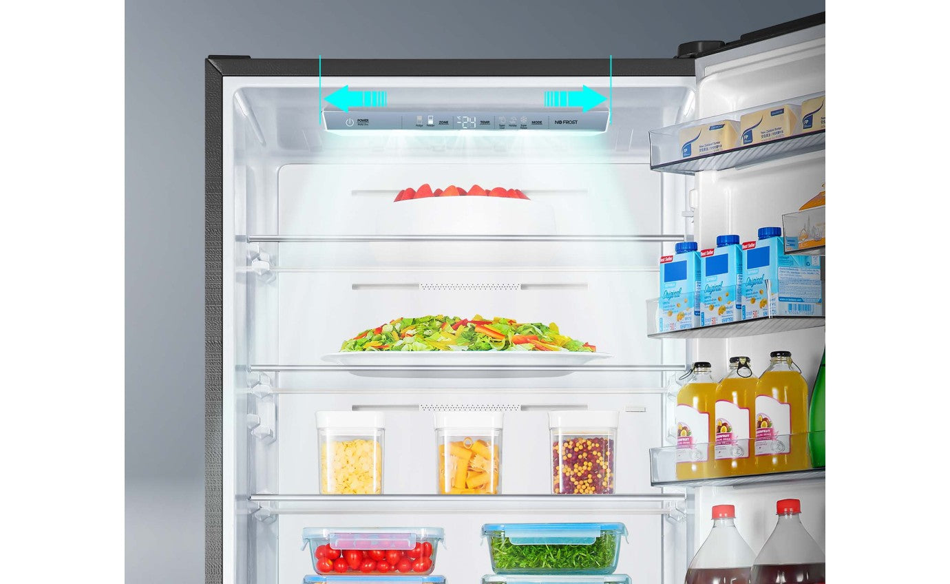 Hisense 417L Bottom Mount Refrigerator - Energy Efficient PureFlat Eco Vision, Black Steel HRBM418E - Perfect for Small Kitchens & Apartments