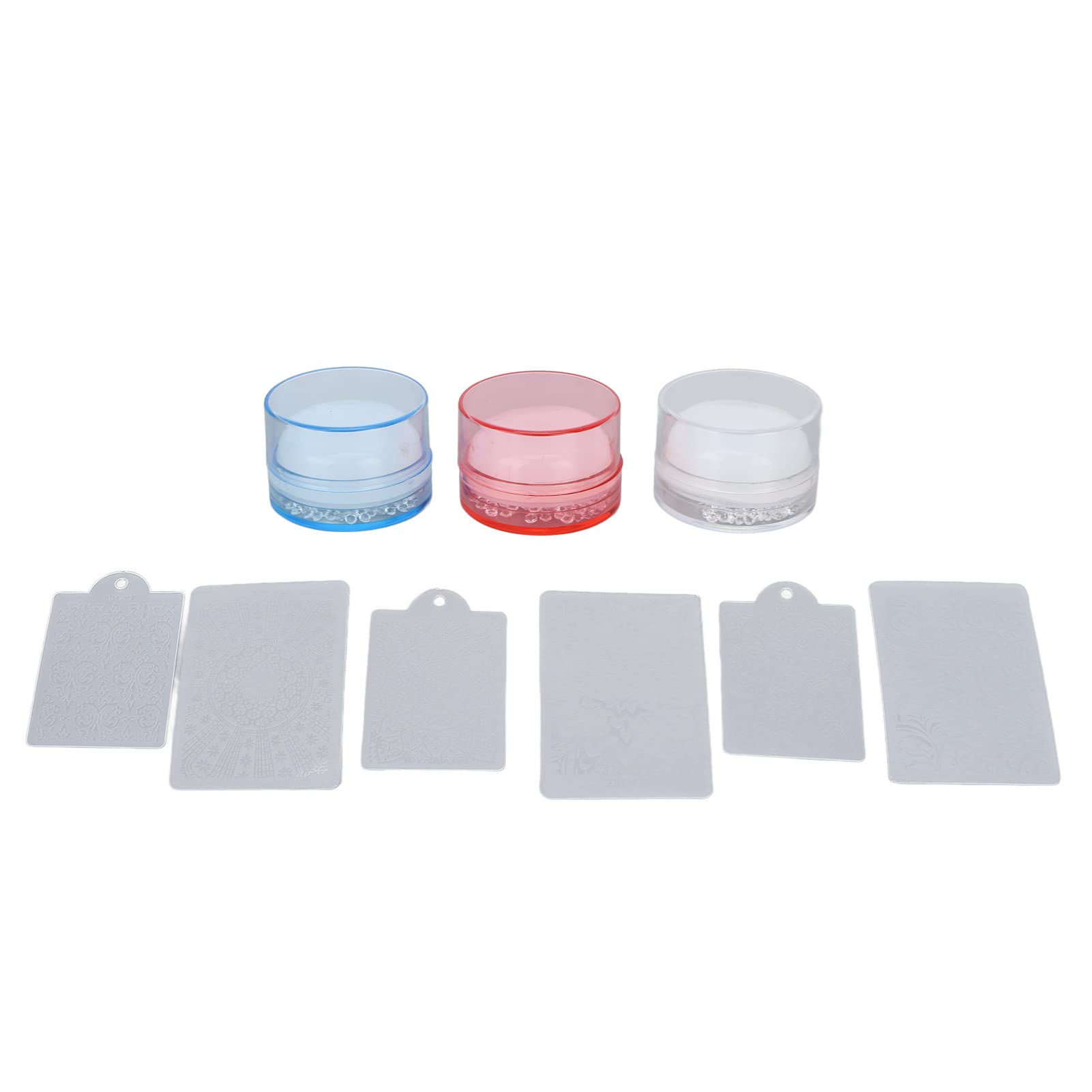 9-Piece Nail Art Stamper Set - French Manicure Silicone Stamper with Clear Jelly Stamp & Stamping Plates for DIY Nail Designs - Perfect for Home Salon, Party Nails & Professional Nail Art
