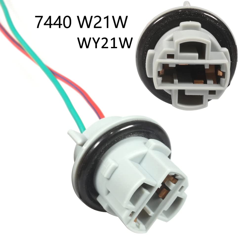 YSY 2-Pack T20 7440 W21W LED Bulb Holder Socket Adapter - Compatible with LED Parking Lights, Side Markers & Wiring Harness - Durable Connector for Automotive Lighting Upgrades (7440)