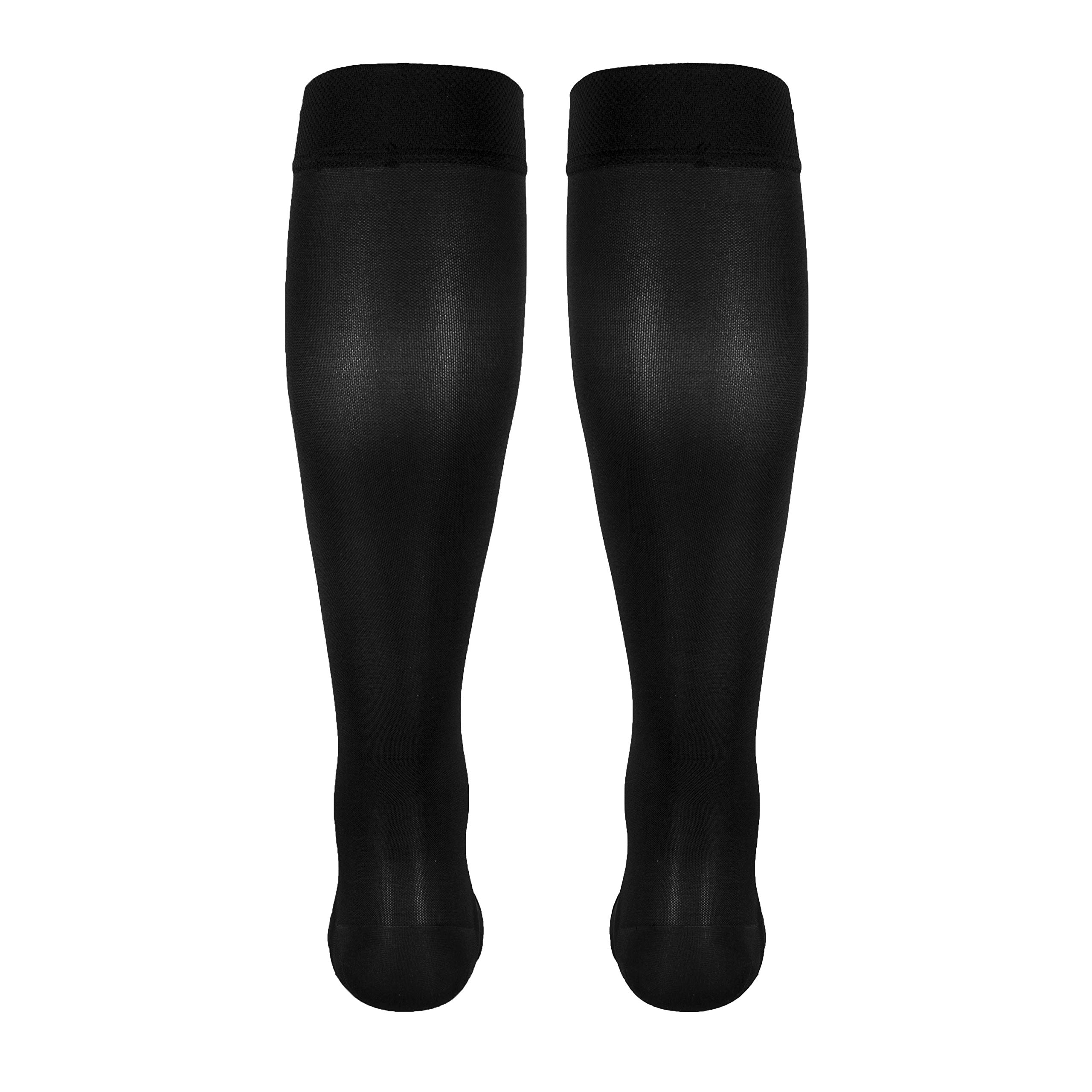 Truform Women's 20-30 mmHg Knee High Open Toe Compression Stockings - Opaque Black Small - Ideal for Circulation Support, Varicose Veins & Post-Surgery Recovery