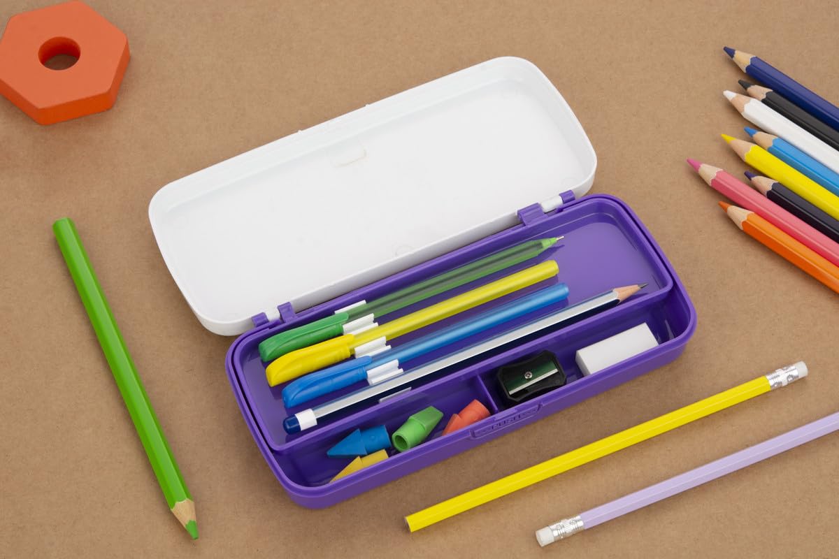 Premium Pencil Box - BPA-Free Food-Grade Plastic Storage Case for School, Office & Art Supplies (Dark Blue, Made in India) - Perfect for Students, Professionals & Artists