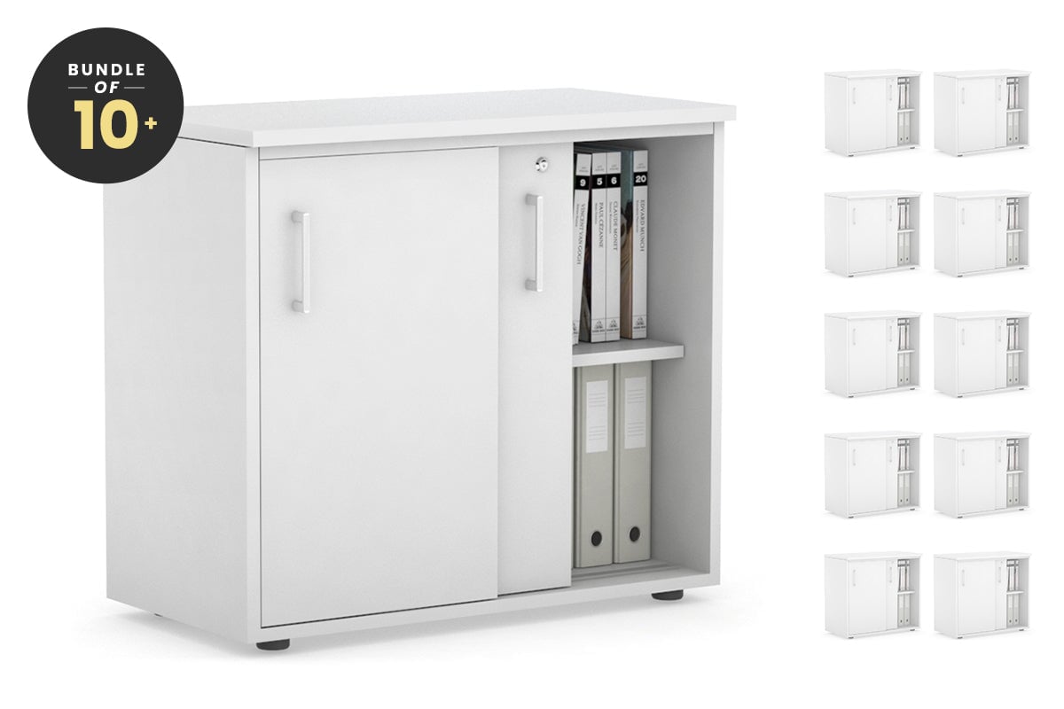 Modern 800W x 750H x 450D Sliding Door Credenza Cabinet - Stylish Storage Solution for Living Room, Bedroom or Office Organization