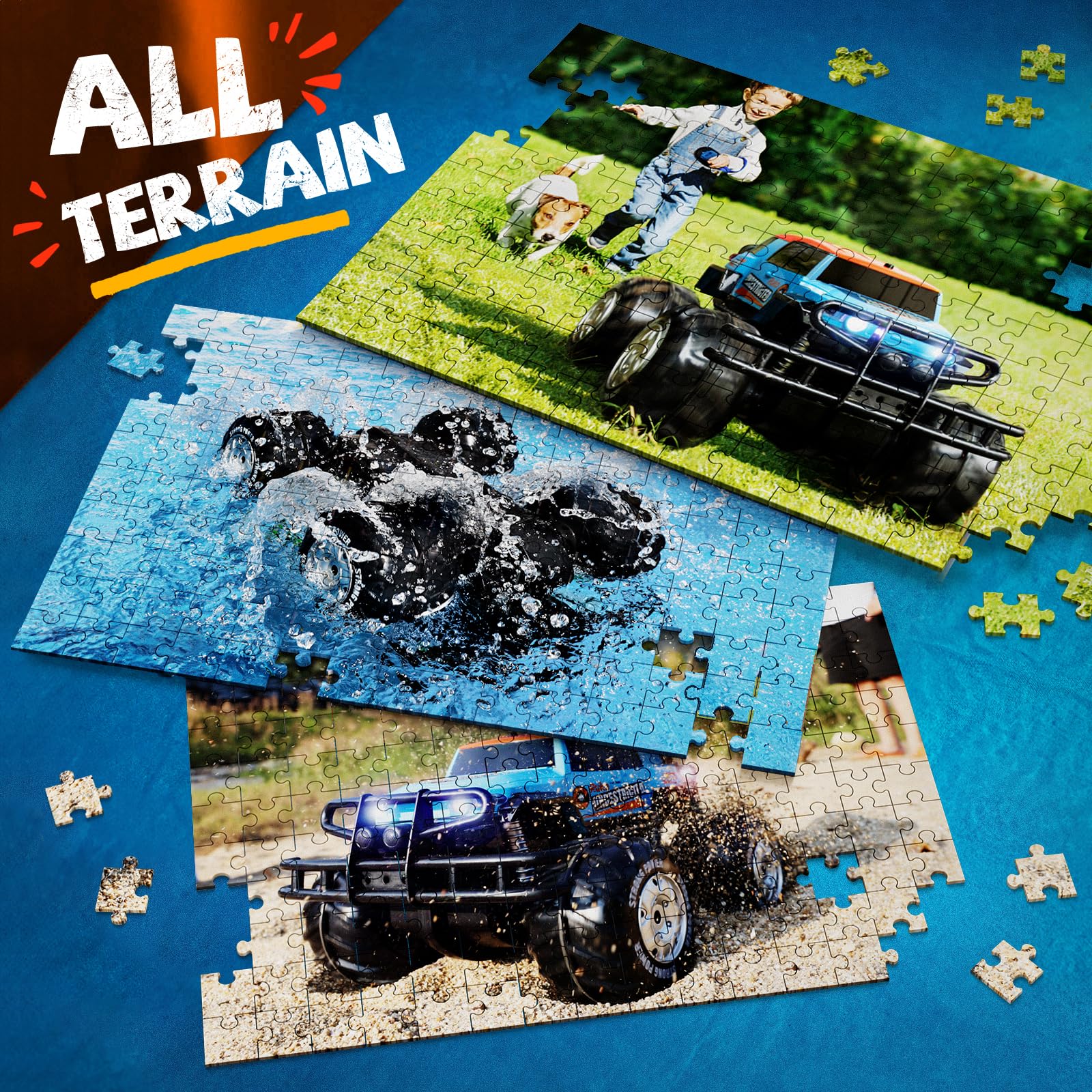 Ruko 1601AMP 1:10 Scale Amphibious RC Monster Truck - Waterproof 4x4 Off-Road Remote Control Car with 2 Rechargeable Batteries - All Terrain Vehicle for Boys & Kids - Perfect for Beach, Pool, Snow & Outdoor Adventures