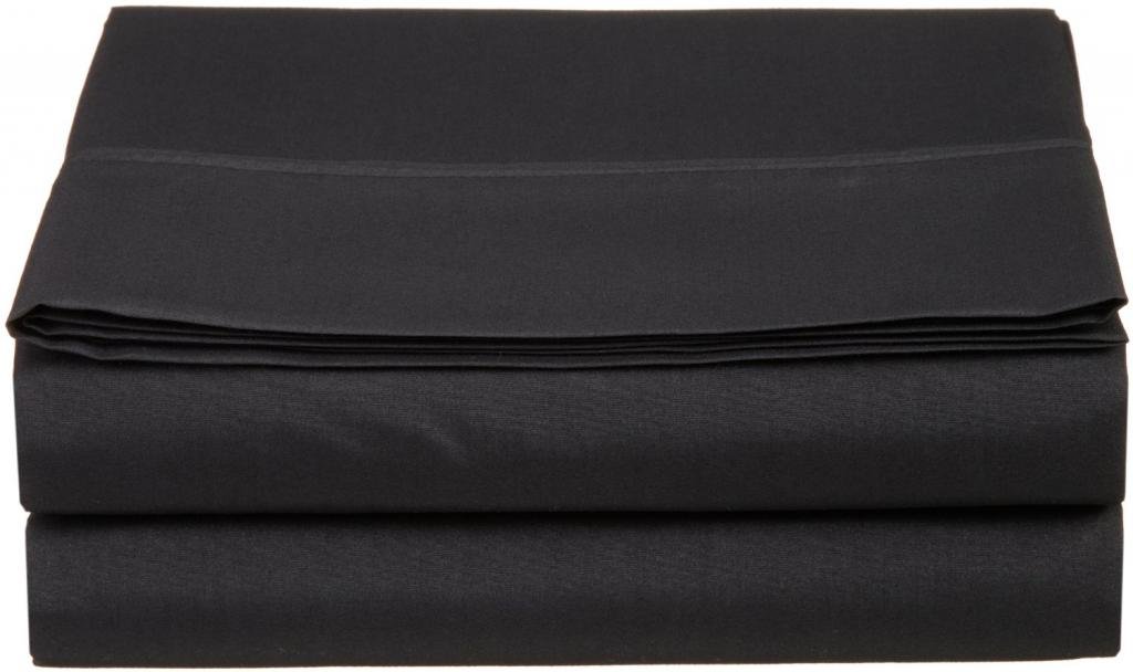 Clara Clark Supreme 1500 Collection Queen Size Flat Sheet - Premium Soft Single Bed Sheet in Black for Luxury Bedroom & Guest Room Decor