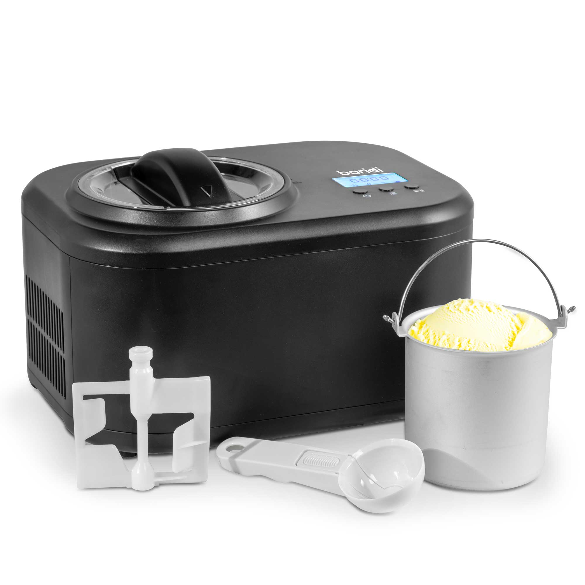 Baridi 1L Commercial Ice Cream Maker with Fast Freeze Compressor - Perfect for Home Kitchens, Dessert Shops & Cafes - DH238