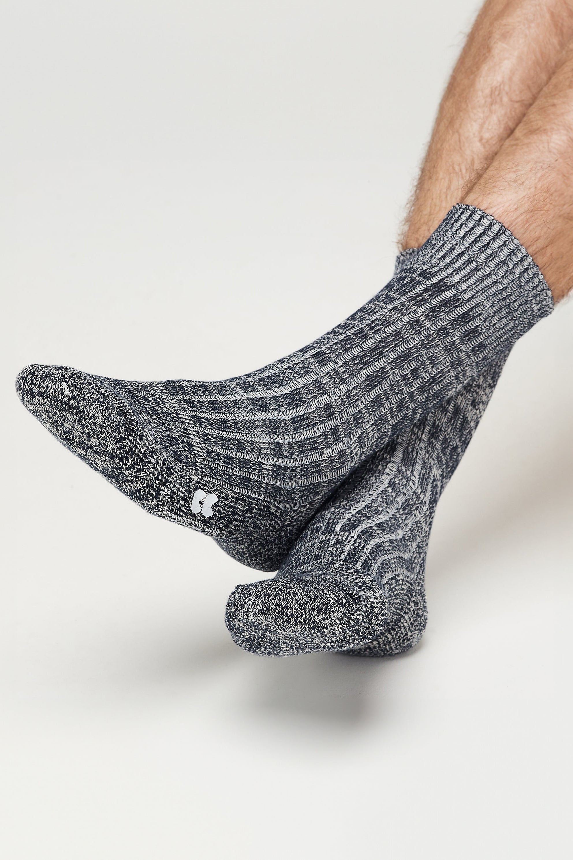 Breathable Cushioned Cotton Walking Socks for Men & Women - Slate Grey/White - Comfortable Hiking & Everyday Wear Socks