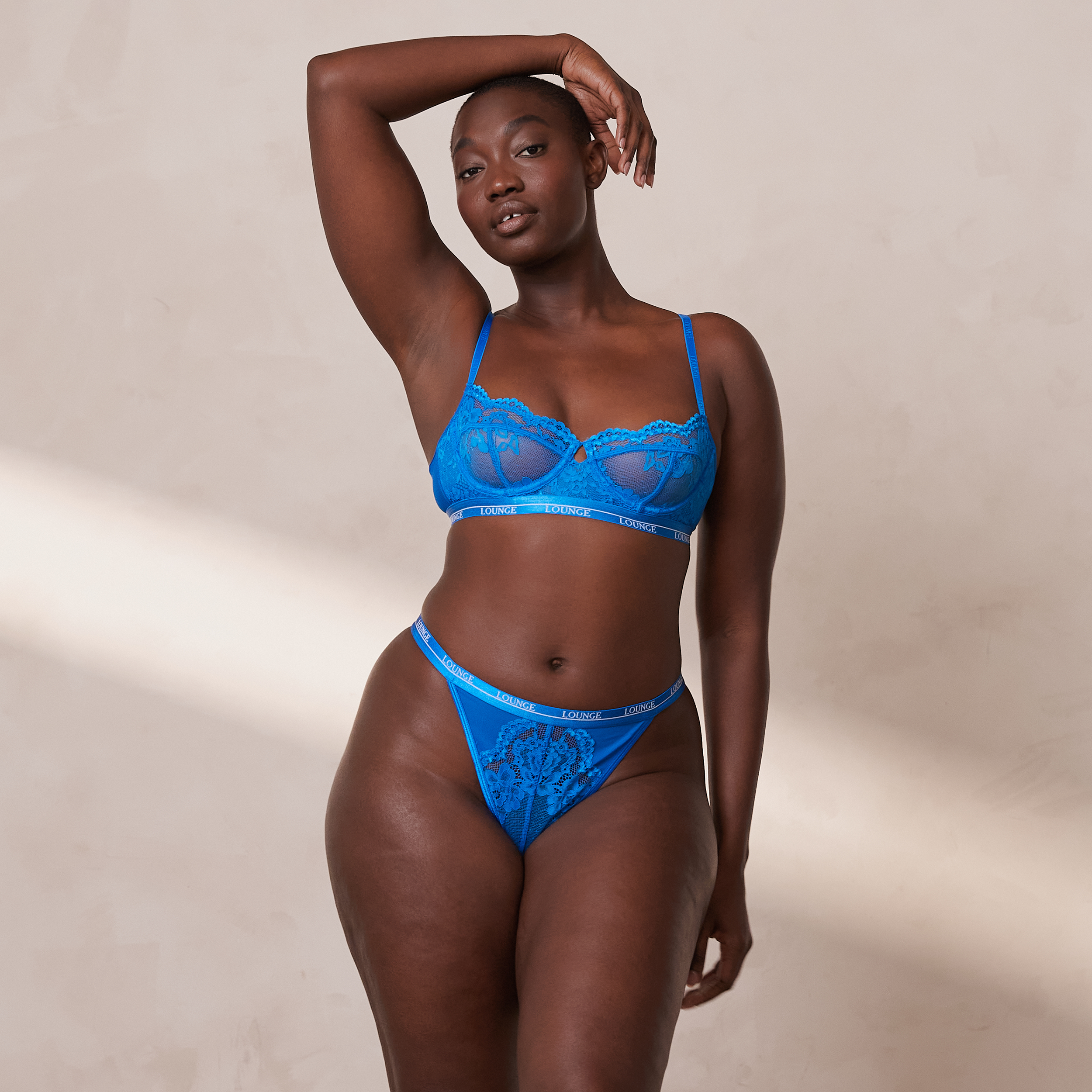 Blossom Balcony Bra in Cobalt Blue - Comfortable Lace Underwire Bra for Women - Perfect for Everyday Wear, Date Nights & Special Occasions
