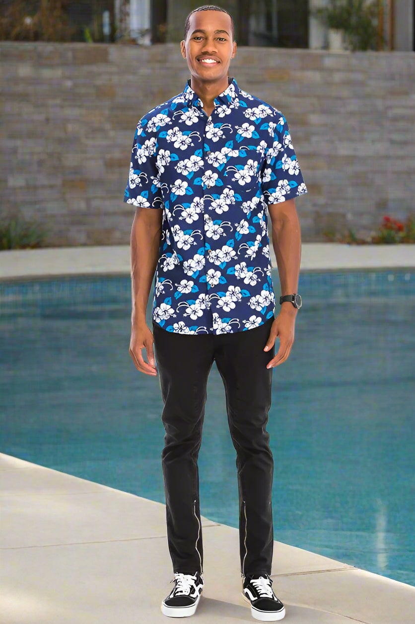 Hawaiian Shirt for Men - Short Sleeve Button Down Collar Casual Shirt | Breathable & Comfortable | Perfect for Beach, Vacation & Summer Outfits