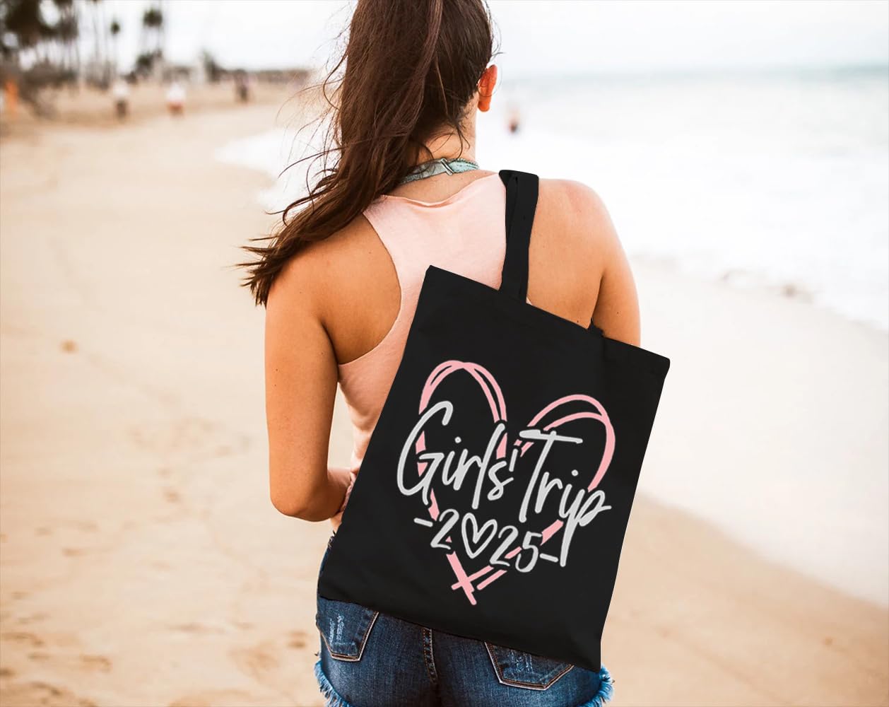 Stylish Canvas Tote Bag for Women - Eco-Friendly Reusable Shoulder Bag - Perfect for Shopping, Beach Trips & Daily Use - Great Gift for Friends & Aesthetic Lovers 2024