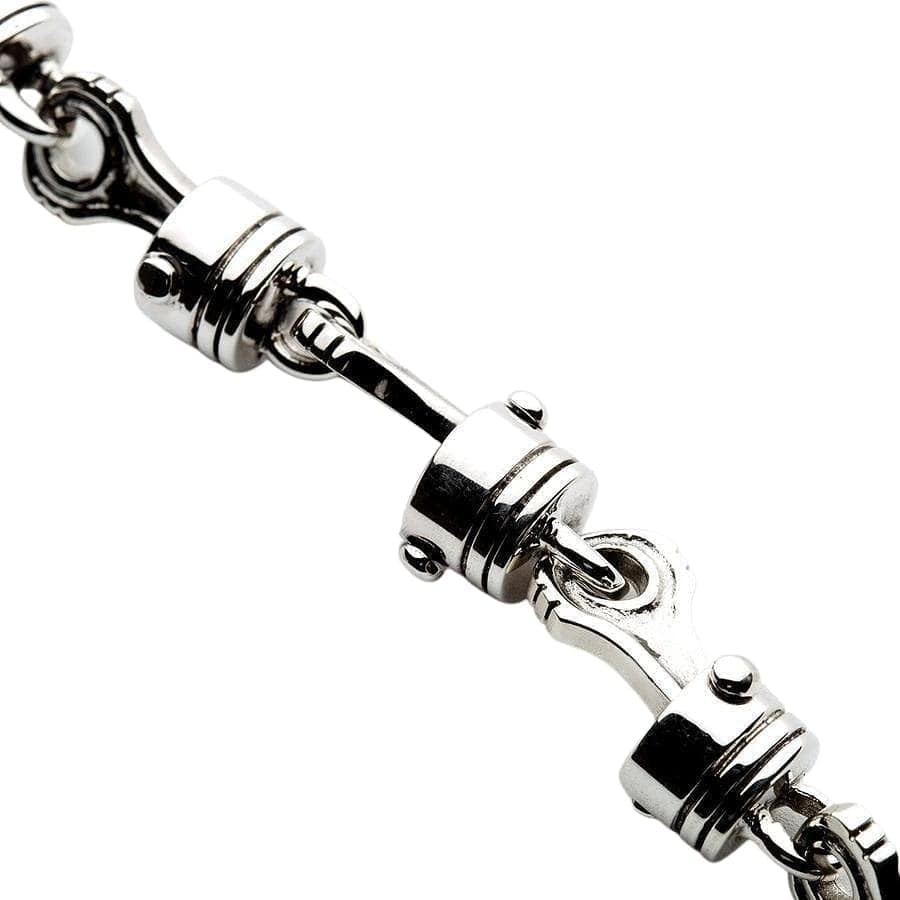 Sterling Silver Motorcycle Piston Biker Bracelet for Men - Cool Biker Jewelry Gift for Riders, Motorcycle Enthusiasts - Perfect for Biker Events, Rallies and Everyday Wear