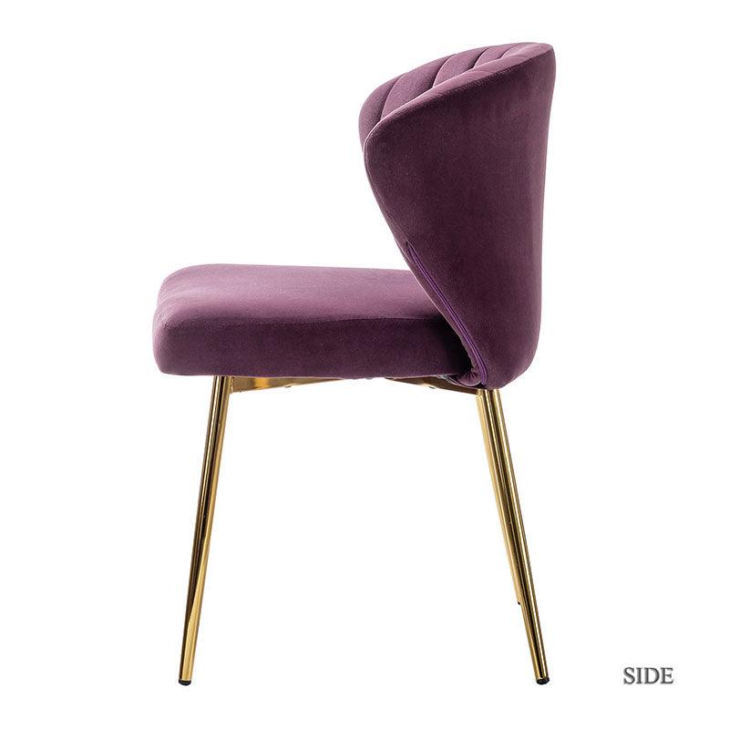 Modern Dining Chairs Set of 4 - Mid Century Metal Leg Side Chairs for Kitchen, Dining Room & Office - Aruna Contemporary Upholstered Seating